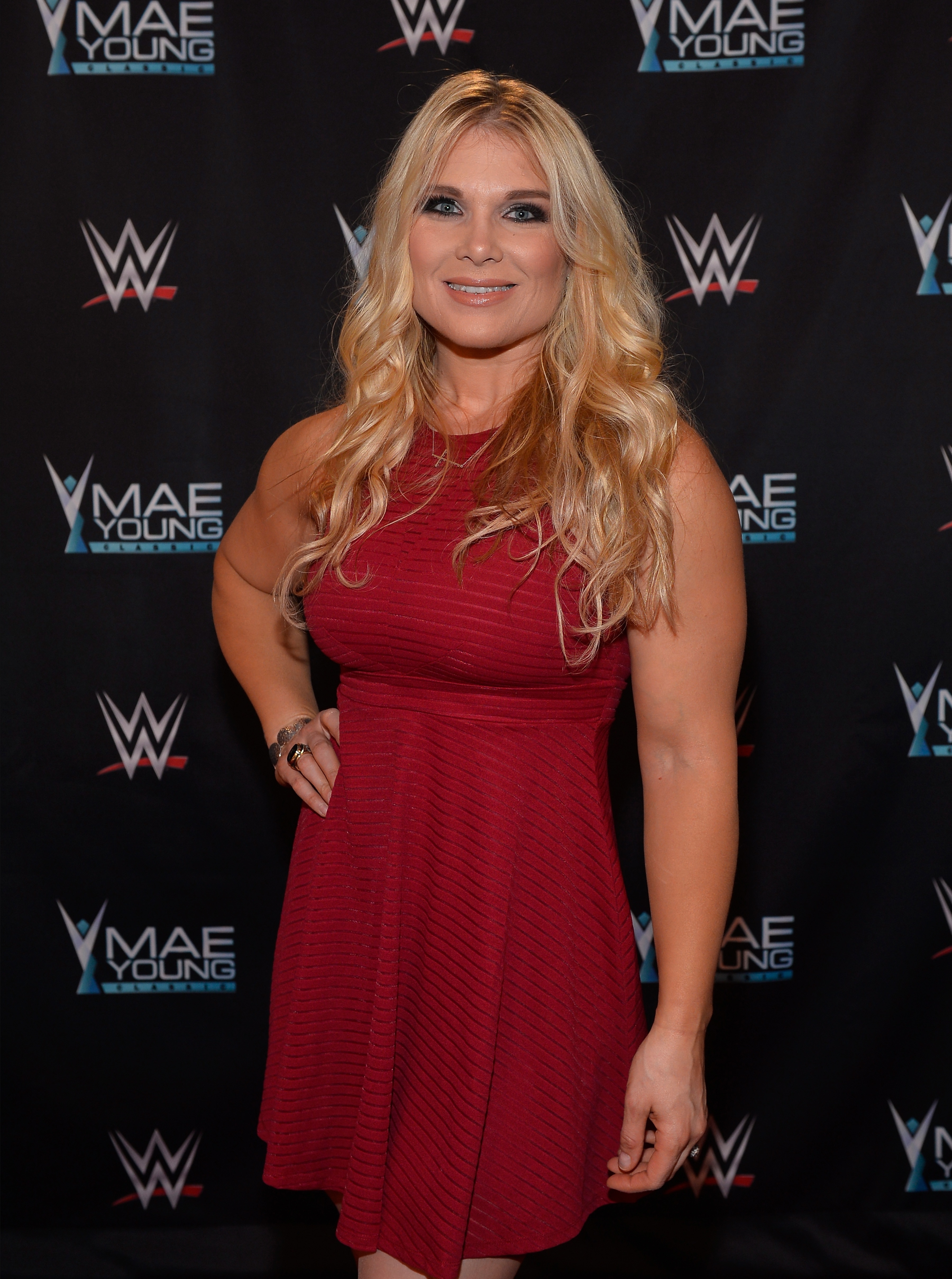 LAS VEGAS, NV - SEPTEMBER 12:  WWE Hall of Famer Beth Phoenix appears on the red carpet of the WWE Mae Young Classic on September 12, 2017 in Las Vegas, Nevada.  (Photo by Bryan Steffy/Getty Images for WWE)