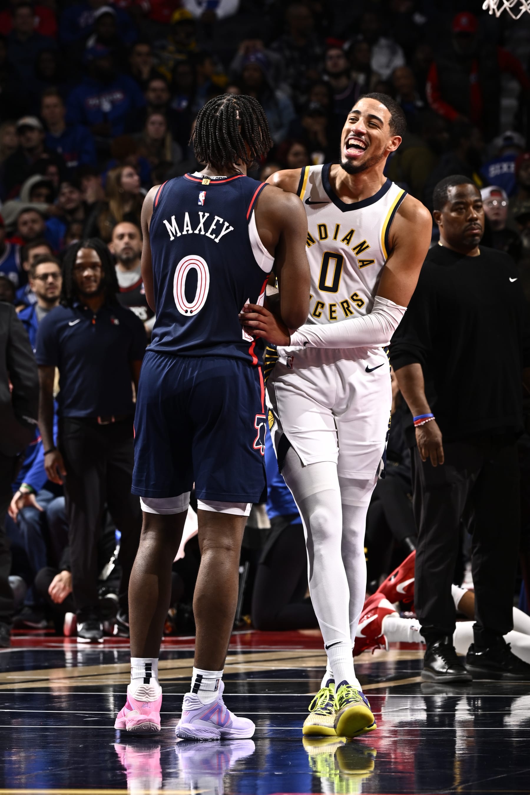 Tyrese Maxey and Tyrese Haliburton