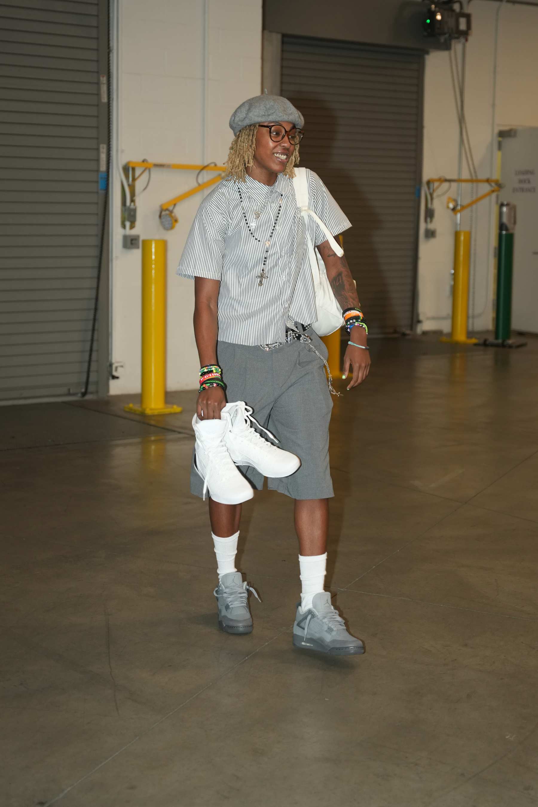 SEATTLE, WA - SEPTEMBER 7: Jordan Horston #23 of the Seattle Storm arrives to the arena before the game on September 7, 2024 at Climate Pledge Arena in Seattle, Washington. NOTE TO USER: User expressly acknowledges and agrees that, by downloading and or using this photograph, User is consenting to the terms and conditions of the Getty Images License Agreement. Mandatory Copyright Notice: Copyright 2024 NBAE (Photo by Liv Lyons/NBAE via Getty Images)