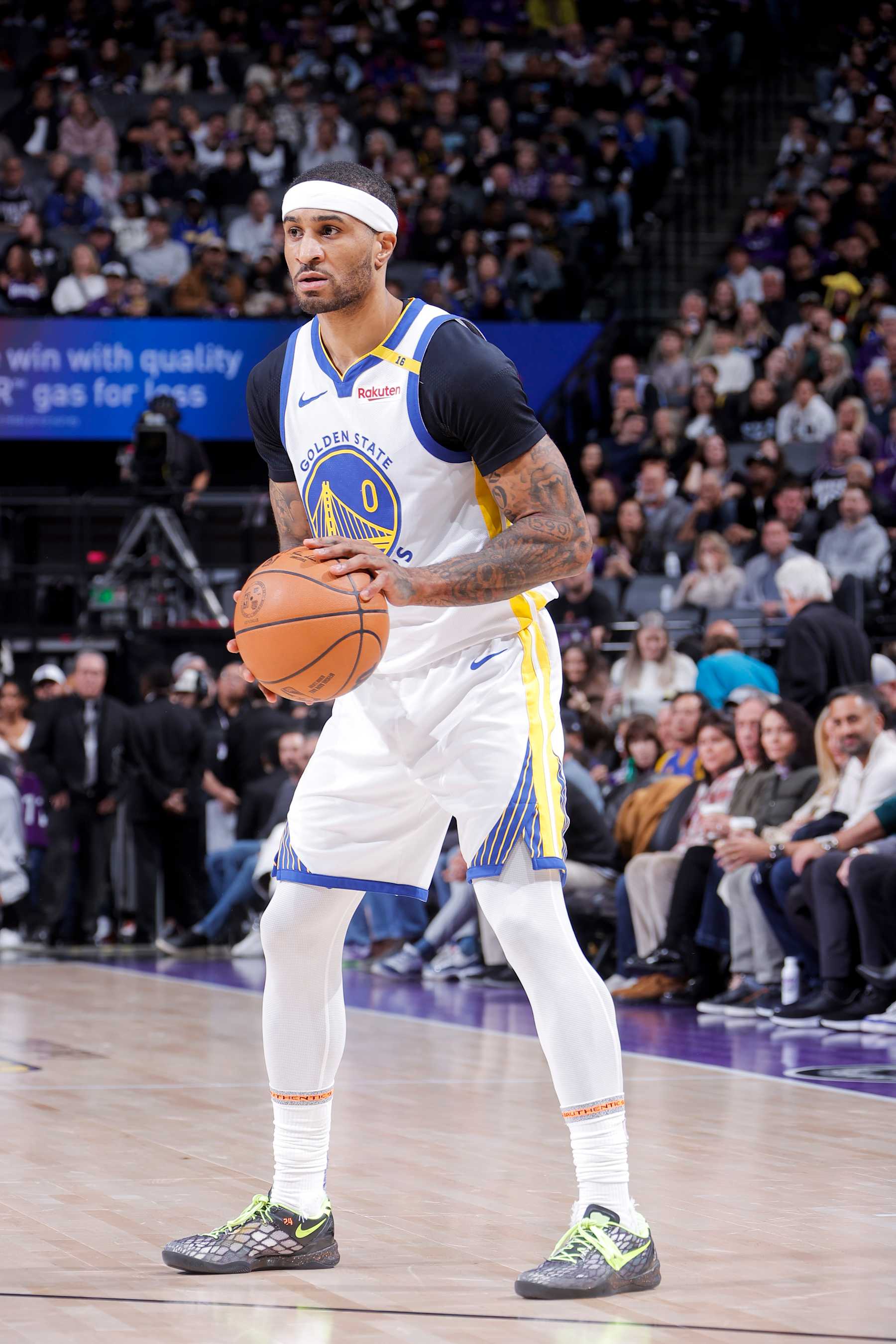 SACRAMENTO, CA - JANUARY 22: Gary Payton II #0 of the Golden State Warriors handles the ball during the game against the Sacramento Kings on January 22, 2025 at Golden 1 Center in Sacramento, California. NOTE TO USER: User expressly acknowledges and agrees that, by downloading and or using this Photograph, user is consenting to the terms and conditions of the Getty Images License Agreement. Mandatory Copyright Notice: Copyright 2025 NBAE (Photo by Rocky Widner/NBAE via Getty Images)