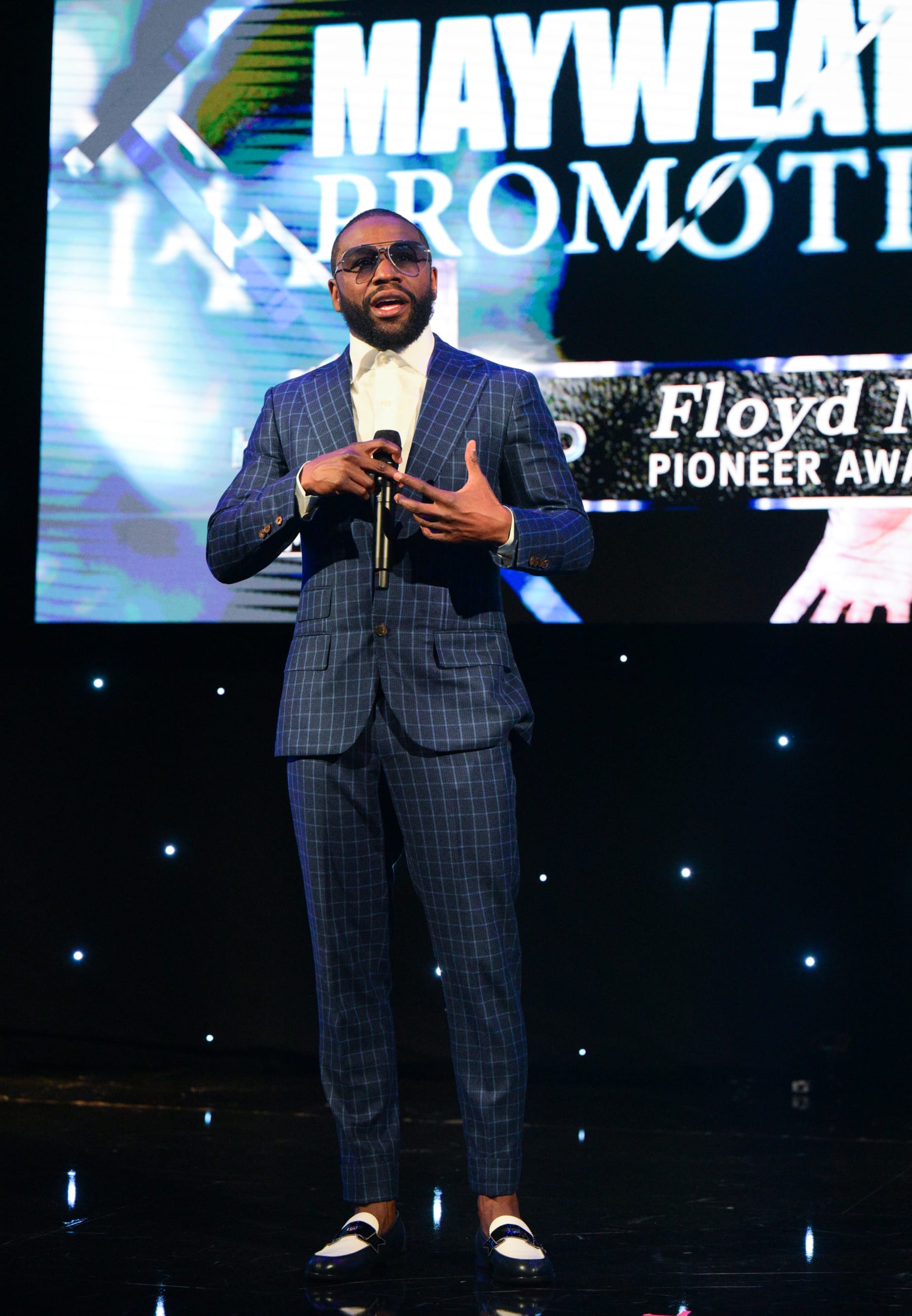 BEVERLY HILLS, CALIFORNIA - JUNE 24: Floyd Mayweather onstage at the 2nd annual Hollywood Unlocked Impact Awards at The Beverly Hilton on June 24, 2022 in Beverly Hills, California. (Photo by Prince Williams/Getty Images)