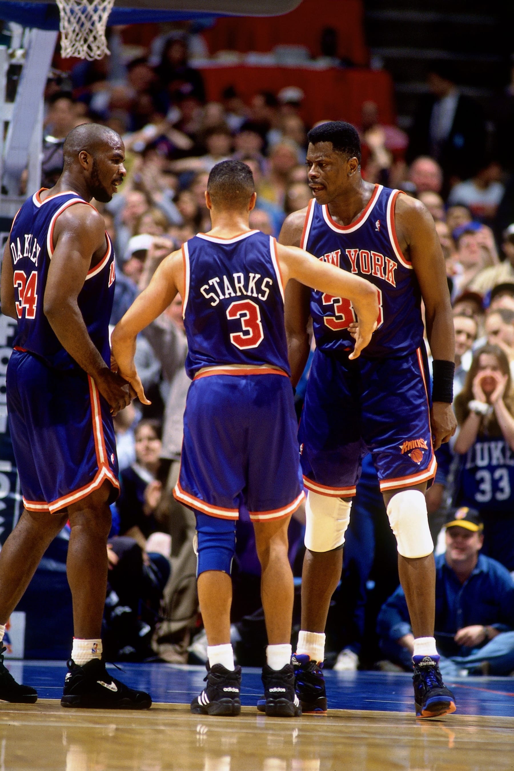 Charles Oakley, John Starks and Patrick Ewing
