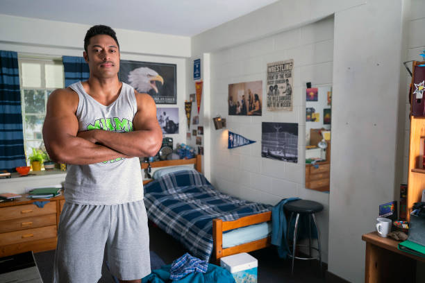 YOUNG ROCK -- "Check Your Head" Episode 104 -- Pictured: Uli Latukefu as Dwayne -- (Photo by: Mark Taylor/NBC/NBCU Photo Bank via Getty Images)