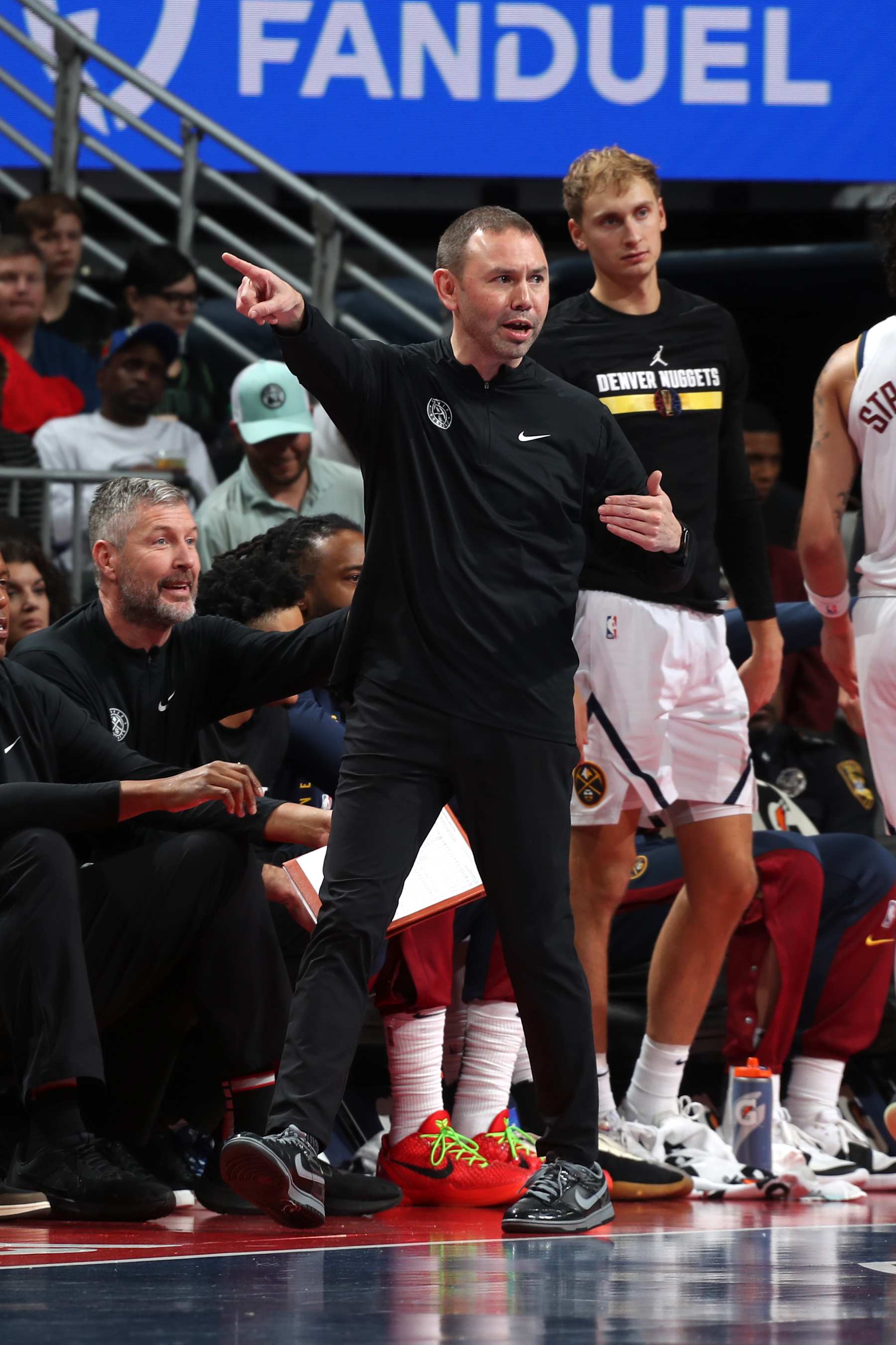 NEW ORLEANS, LA - NOVEMBER 15: Assistant Coach David Adelman of the Denver Nuggets looks on during the game against the New Orleans Pelicans during the Emirates NBA Cup game on November 15, 2024 at the Smoothie King Center in New Orleans, Louisiana. NOTE TO USER: User expressly acknowledges and agrees that, by downloading and or using this Photograph, user is consenting to the terms and conditions of the Getty Images License Agreement. Mandatory Copyright Notice: Copyright 2024 NBAE (Photo by Layne Murdoch Jr./NBAE via Getty Images)