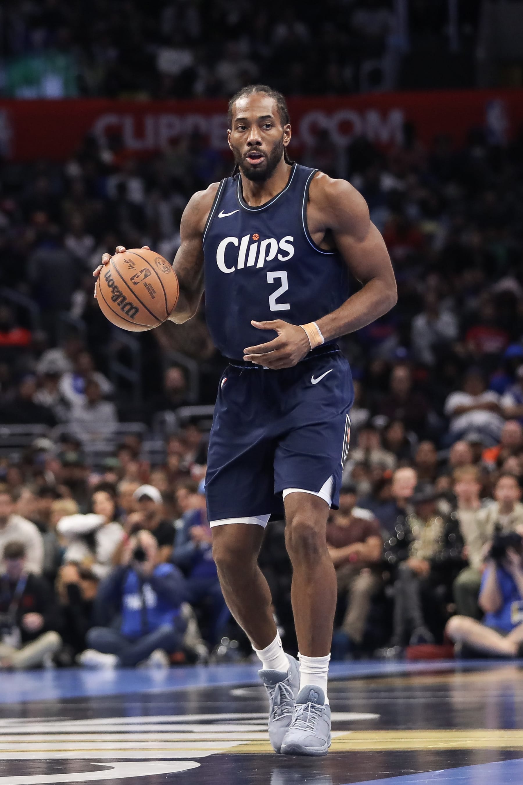 LOS ANGELES, CALIFORNIA - NOVEMBER 17: Kawhi Leonard #2 of the LA Clippers handles the ball in the fourth period against the Houston Rockets during an NBA In-Season Tournament game at Crypto.com Arena on November 17, 2023 in Los Angeles, California. NOTE TO USER: User expressly acknowledges and agrees that, by downloading and or using this photograph, User is consenting to the terms and conditions of the Getty Images License Agreement. (Photo by Meg Oliphant/Getty Images) LOS ANGELES, CALIFORNIA - NOVEMBER 17: Kawhi Leonard #2 of the LA Clippers handles the ball in the fourth period against the Houston Rockets during an NBA In-Season Tournament game at Crypto.com Arena on November 17, 2023 in Los Angeles, California. NOTE TO USER: User expressly acknowledges and agrees that, by downloading and or using this photograph, User is consenting to the terms and conditions of the Getty Images License Agreement. (Photo by Meg Oliphant/Getty Images)