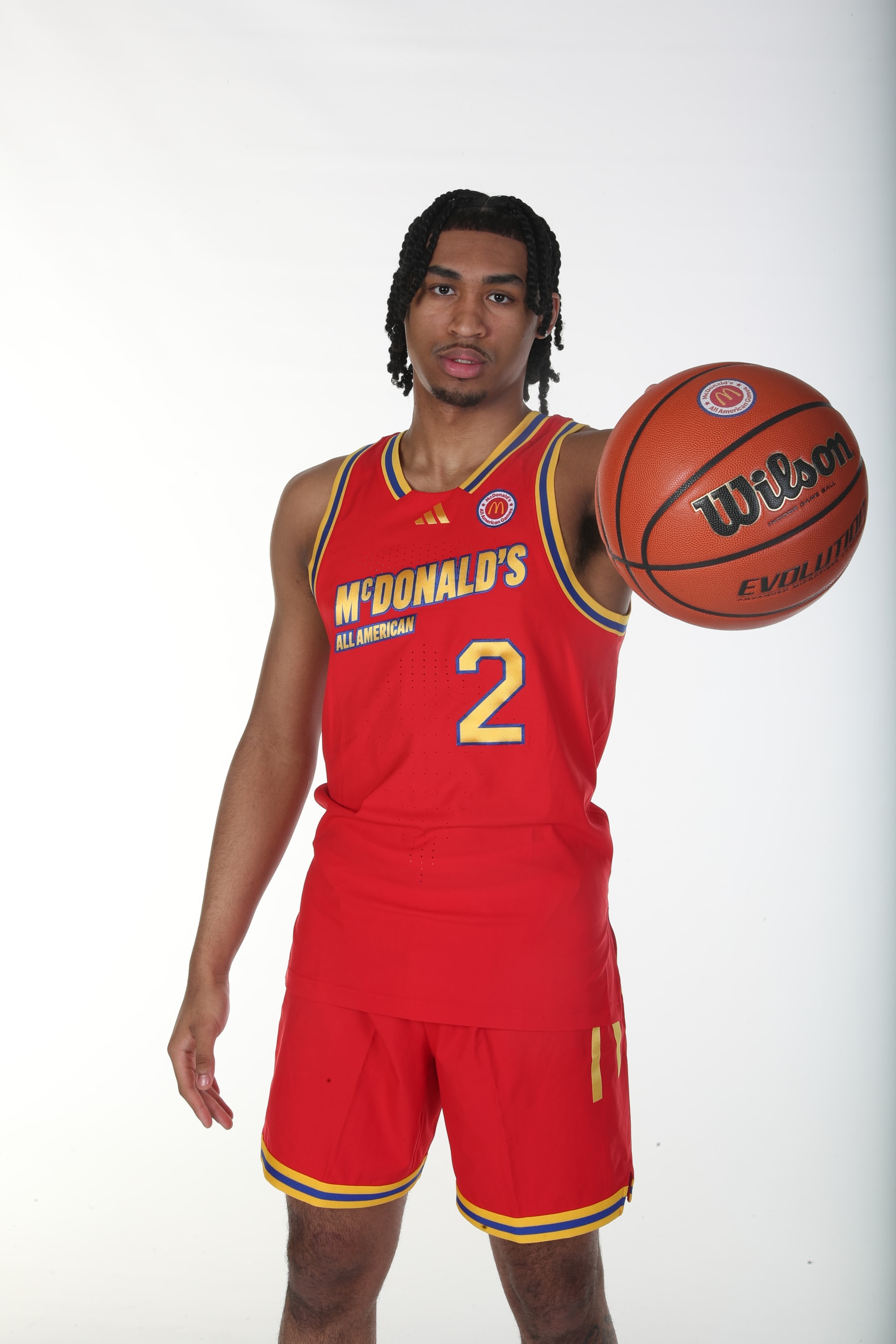 HOUSTON, TX - MARCH 29: McDonalds High School All American guard Dylan Harper (2) poses for a photo during the McDonalds High School All American Portrait Day at the JW Marriott Houston by the Galleria on March 29, 2024, in Houston, Texas.  (Photo by Brian Spurlock/Icon Sportswire via Getty Images)