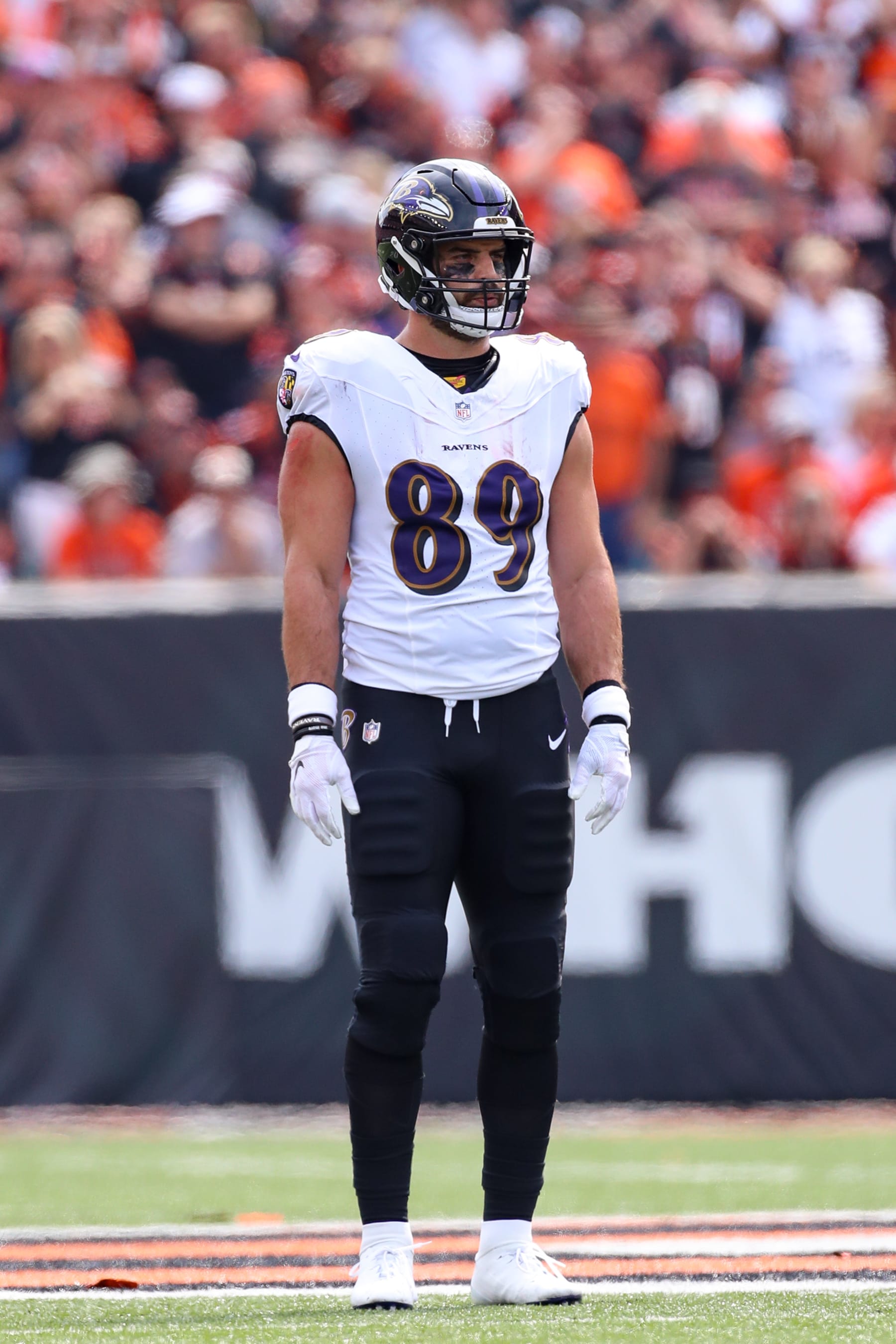 CINCINNATI, OH - SEPTEMBER 17: Baltimore Ravens tight end Mark Andrews (89) during the game against the Baltimore Ravens and the Cincinnati Bengals on September 17, 2023, at Paycor Stadium in Cincinnati, OH. (Photo by Ian Johnson/Icon Sportswire via Getty Images