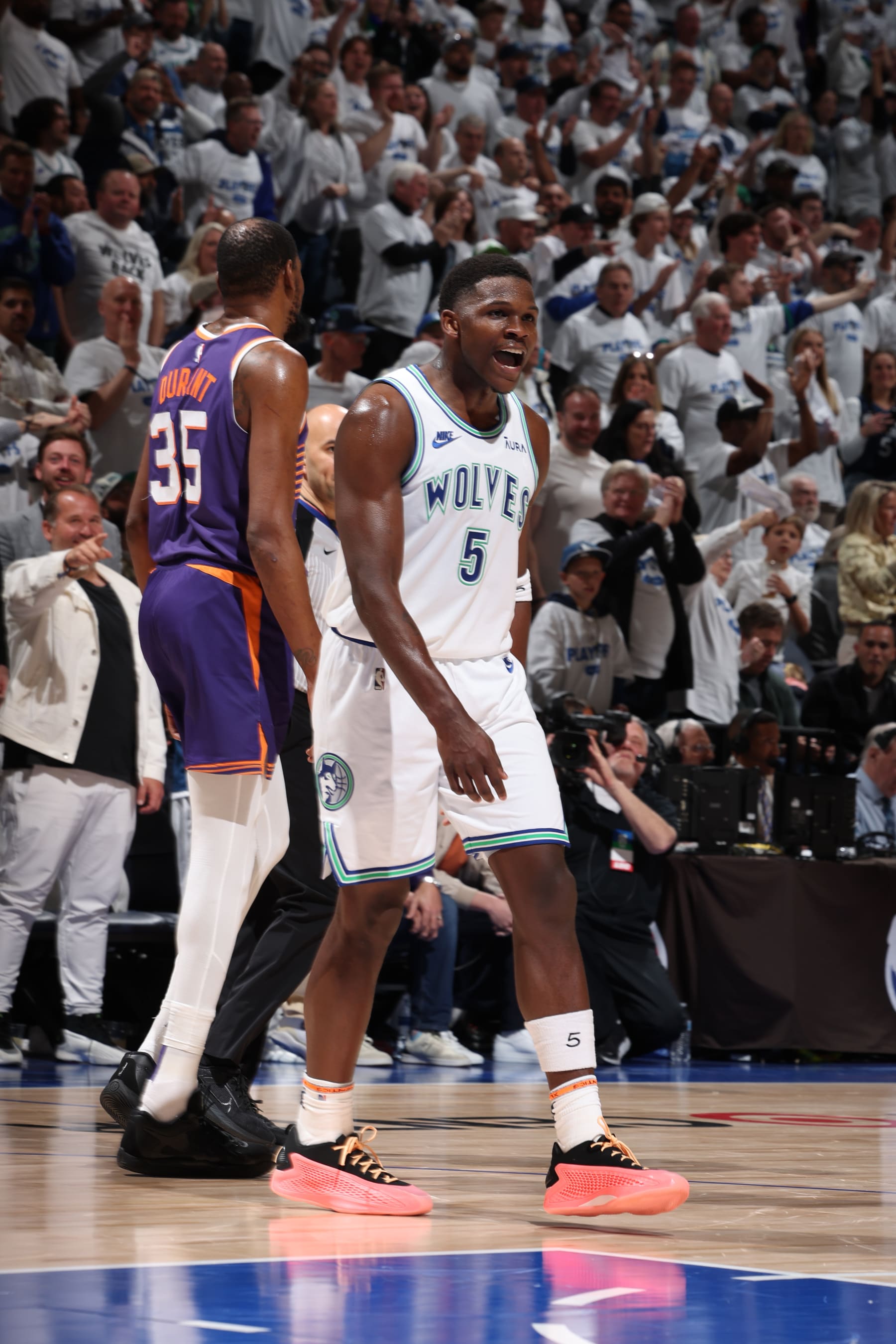 Kevin Durant and Anthony Edwards