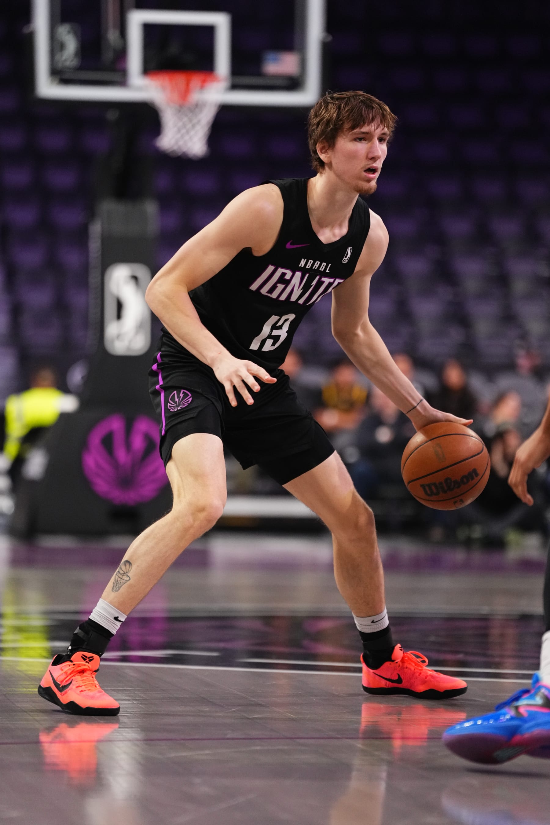LAS VEGAS, NV - MARCH 22: Matas Buzelis #13 of G League Ignite dribbles the ball during the game against the Salt Lake City Stars on March 22, 2024 at The Dollar Loan Center in Henderson, Nevada. NOTE TO USER: User expressly acknowledges and agrees that, by downloading and or using this photograph, User is consenting to the terms and conditions of the Getty Images License Agreement. Mandatory Copyright Notice: Copyright 2024 NBAE (Photo by Jeff Bottari/NBAE via Getty Images)