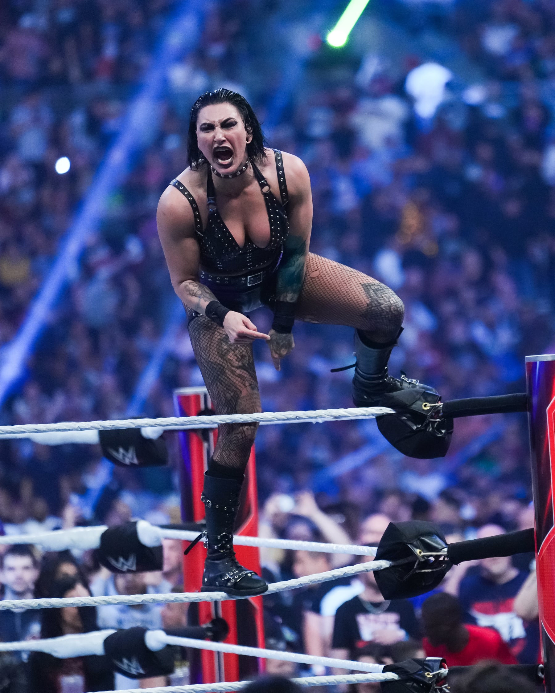 SAN ANTONIO, TEXAS - JANUARY 28: Rhea Ripley reacts after winning the WWE Royal Rumble at the Alamodome on January 28, 2023 in San Antonio, Texas. (Photo by Alex Bierens de Haan/Getty Images) SAN ANTONIO, TEXAS - JANUARY 28: Rhea Ripley reacts after winning the WWE Royal Rumble at the Alamodome on January 28, 2023 in San Antonio, Texas. (Photo by Alex Bierens de Haan/Getty Images)