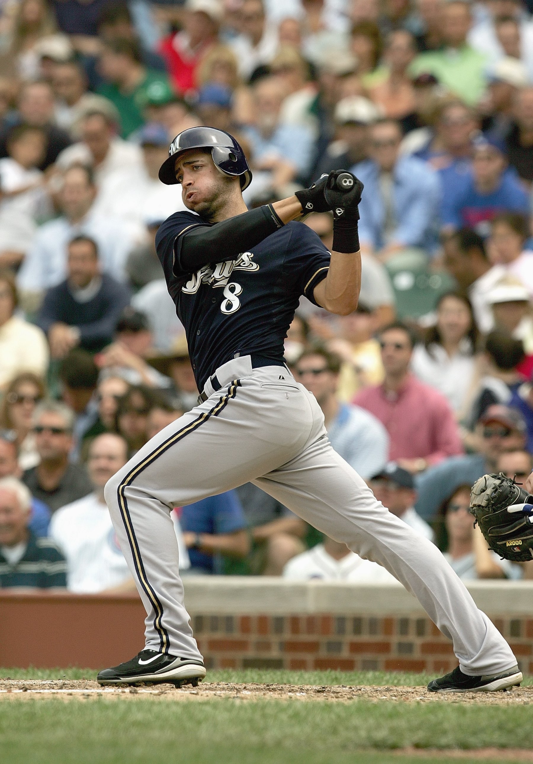 CHICAGO - JUNE 29: Ryan Braun #8 of the Milwaukee Brewers swings at the pitch during the game against the Chicago Cubs on June 29, 2007 at Wrigley Field in Chicago, Illinois. (Photo by: Jonathan Daniel/Getty Images) 