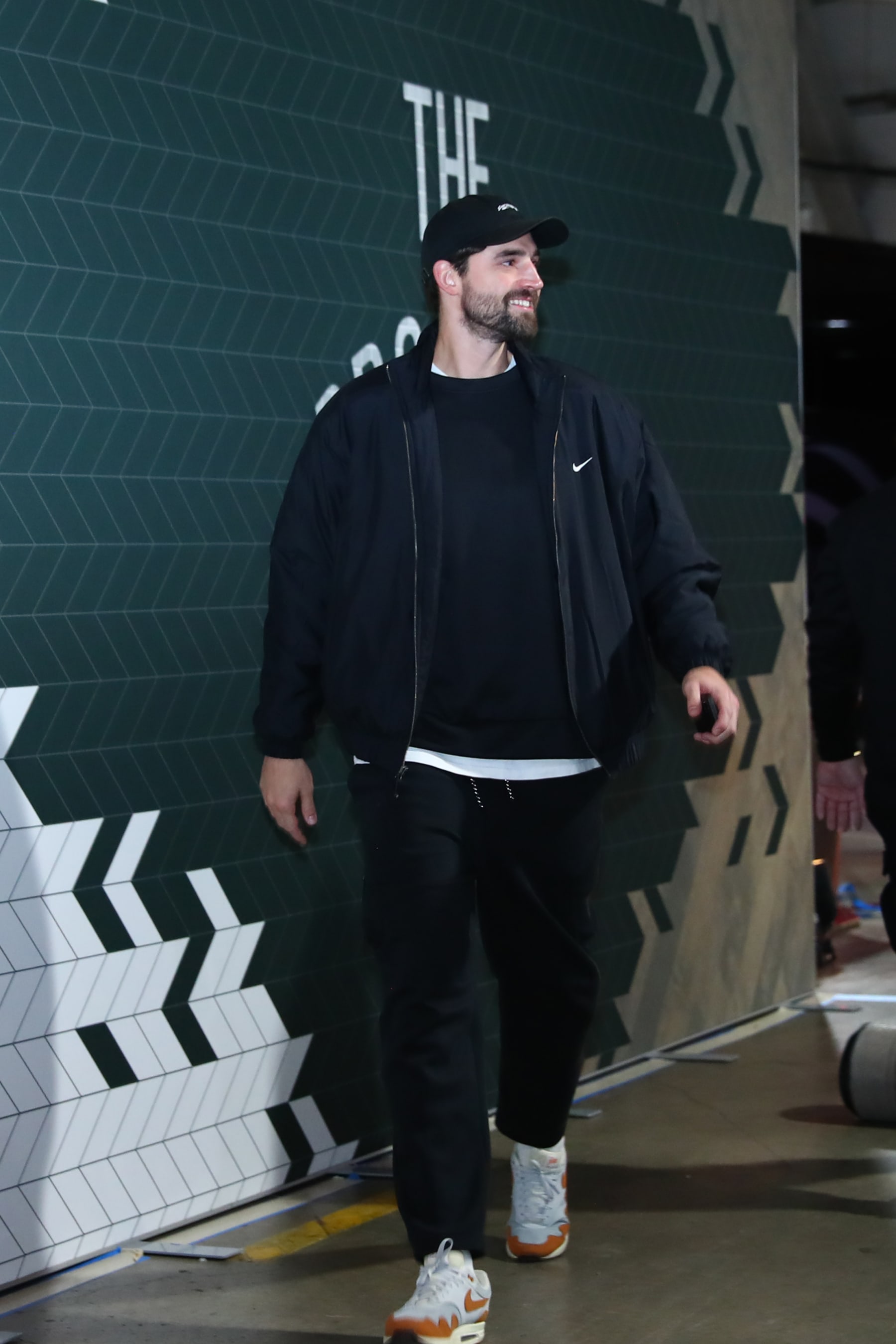 BROOKLYN, NY - OCTOBER 19: Joe Harris #12 of the Brooklyn Nets arrives to the arena before the game against the New Orleans Pelicans on October 19, 2022 at Barclays Center in Brooklyn, New York. NOTE TO USER: User expressly acknowledges and agrees that, by downloading and or using this Photograph, user is consenting to the terms and conditions of the Getty Images License Agreement. Mandatory Copyright Notice: Copyright 2022 NBAE (Photo by David L. Nemec/NBAE via Getty Images)