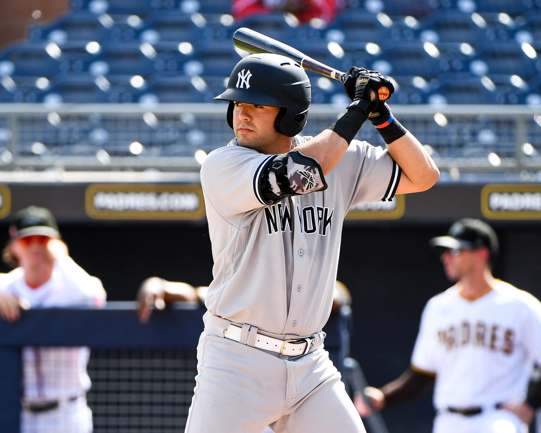 PEORIA, AZ - OCTOBER 18: Austin Wells #13 of the Surprise Saguaros bats during the game between the Surprise Saguaros and the Peoria Javelinas at Peoria Sports Complex on Monday, October 18, 2021 in Peoria, Arizona. (Photo by Jill Weisleder/MLB Photos via Getty Images)