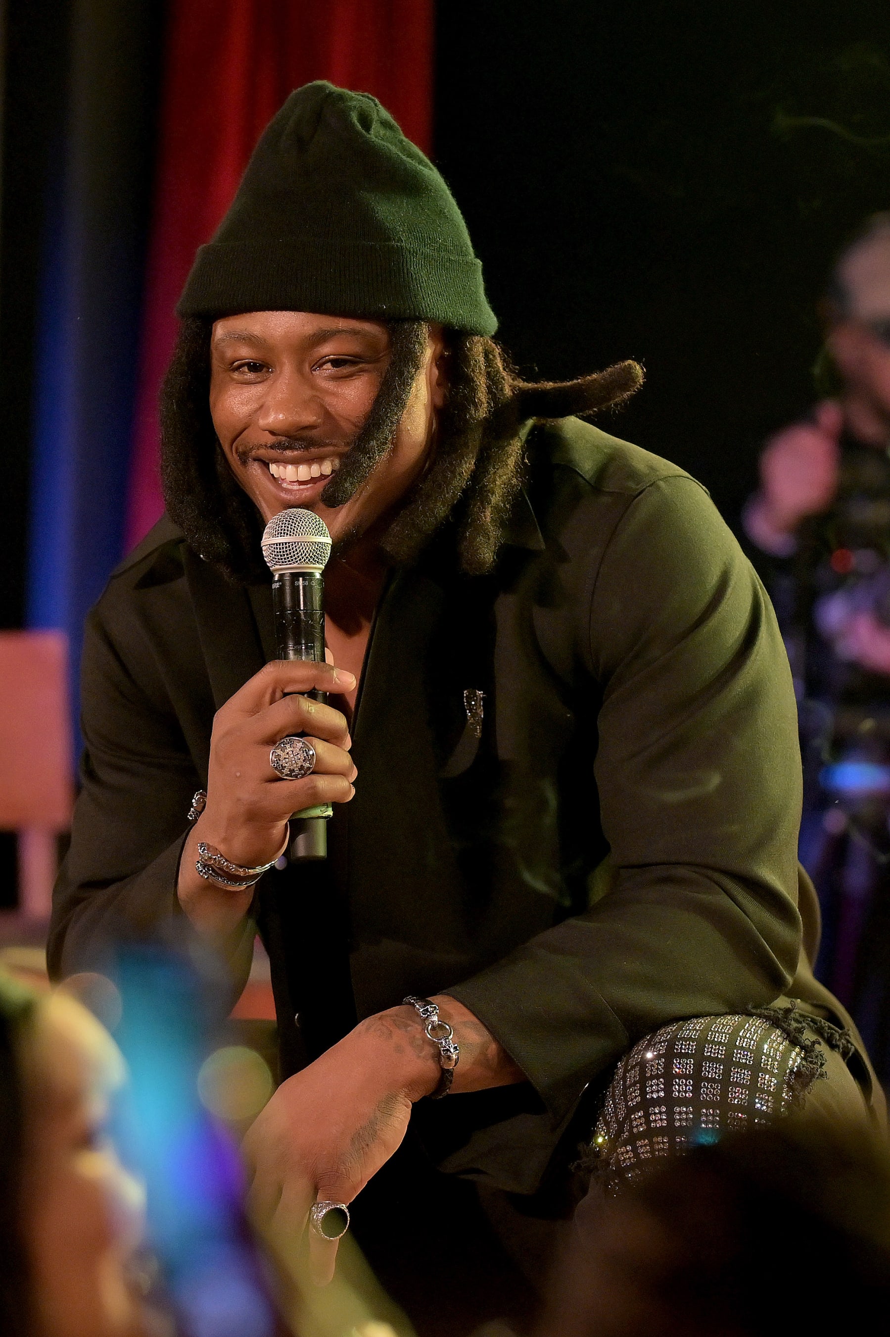 ATLANTA, GEORGIA - DECEMBER 19: Brandon Marshall performs onstage during the "I Am Iconic" Live Tour at City Winery on December 19, 2023 in Atlanta, Georgia. (Photo by Derek White/Getty Images)
