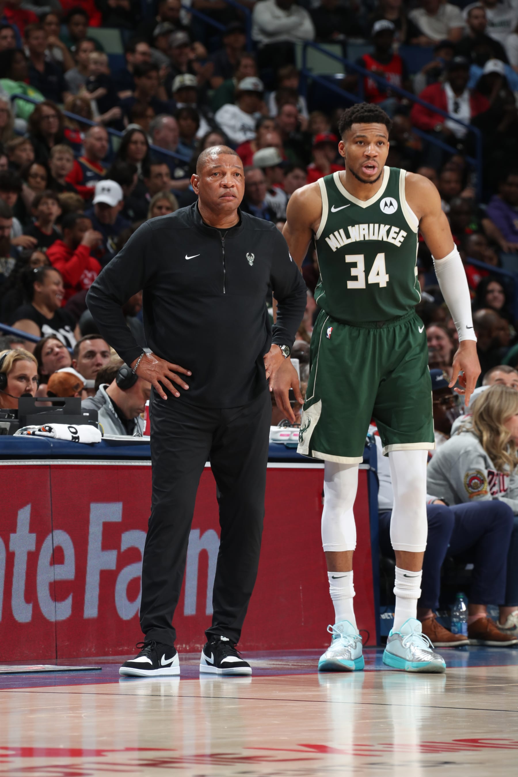 Doc Rivers and Giannis Antetokounmpo