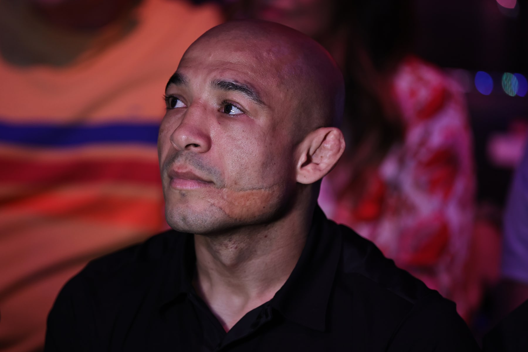 RIO DE JANEIRO, BRAZIL - JANUARY 21: Jose Aldo reacts to the announcement of his impending induction into the UFC hall of fame during the UFC 283 event at Jeunesse Arena on January 21, 2023 in Rio de Janeiro, Brazil. (Photo by Buda Mendes/Zuffa LLC via Getty Images)