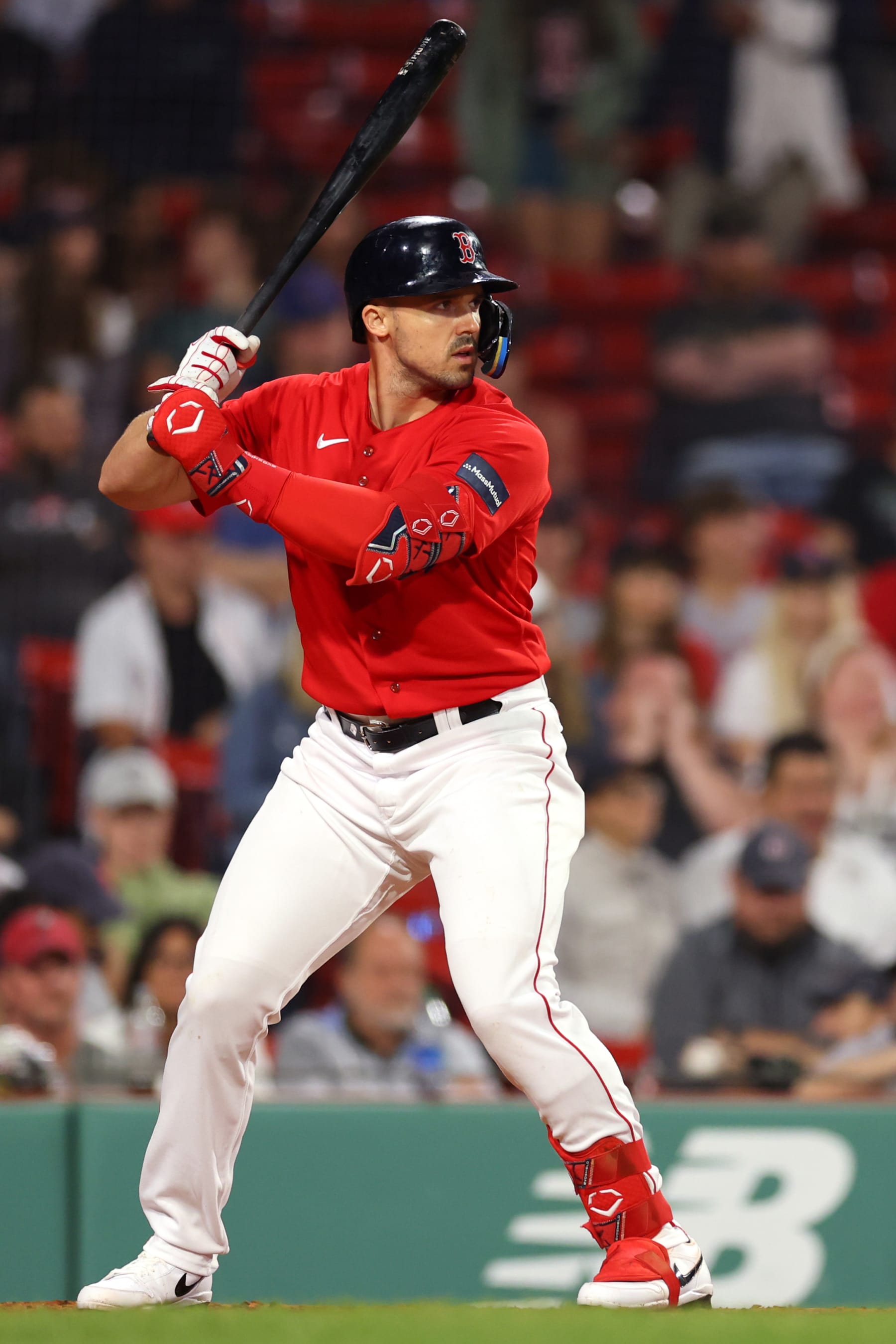 BOSTON, MASSACHUSETTS - JUNE 13: Adam Duvall #18 of the Boston Red Sox at bat against the Colorado Rockies during the tenth inning at Fenway Park on June 13, 2023 in Boston, Massachusetts. (Photo by Maddie Meyer/Getty Images)