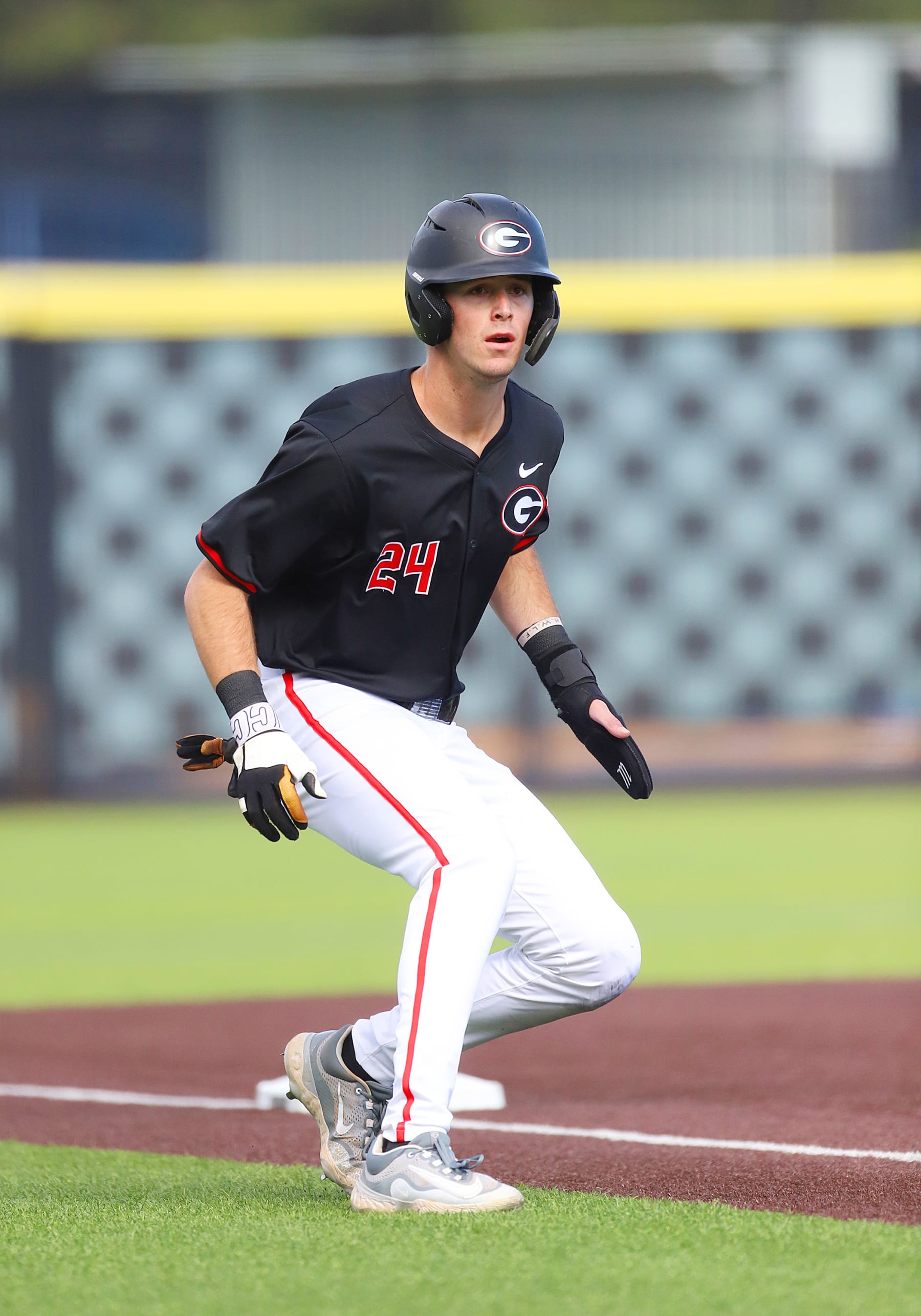 LEXINGTON, KY - MARCH 16: Georgia first baseman Charlie Condon (24) in a game between the Georgia Bulldogs and the Kentucky Wildcats on March 16, 2024, at Kentucky Proud Park in Lexington, KY. (Photo by Jeff Moreland/Icon Sportswire via Getty Images)