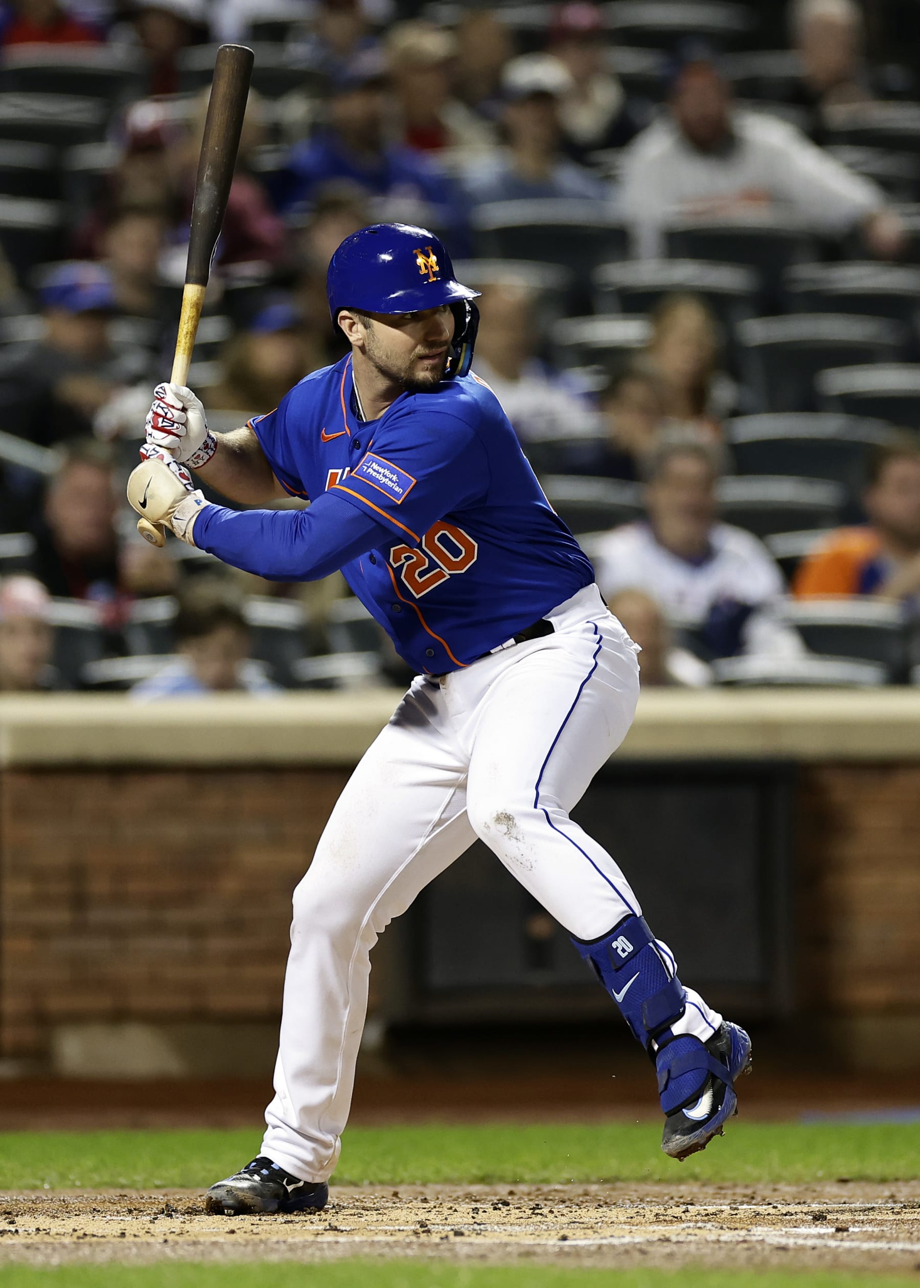 NEW YORK, NY - SEPTEMBER 30: Pete Alonso #20 of the New York Mets in action against the Philadelphia Phillies during the first inning of the second game of a doubleheader at Citi Field on September 30, 2023 in New York City. (Photo by Adam Hunger/Getty Images)