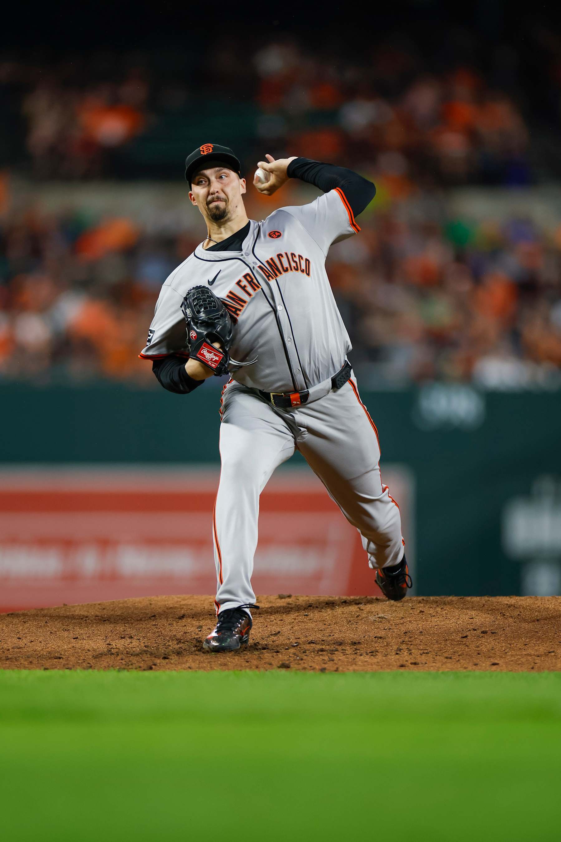 BALTIMORE, MARYLAND - SEPTEMBER 17: Blake Snell #7 of the San Francisco Giants delivers a pitch during the second inning of a game against the Baltimore Orioles at Oriole Park at Camden Yards on September 17, 2024 in Baltimore, Maryland. (Photo by Brandon Sloter/Image Of Sport/Getty Images)
