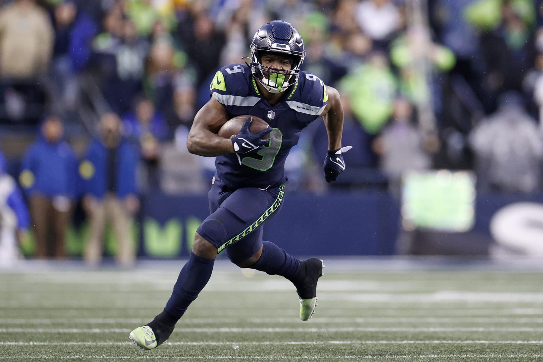 Seattle Seahawks rookie Kenneth Walker III was one of three running backs last season--alongside the Cleveland Browns' Nick Chubb and Tennessee Titans' Derrick Henry--to rush for more than 1,000 yards, score nine or more rushing touchdowns and break 10 or more runs of 20 or more yards. 