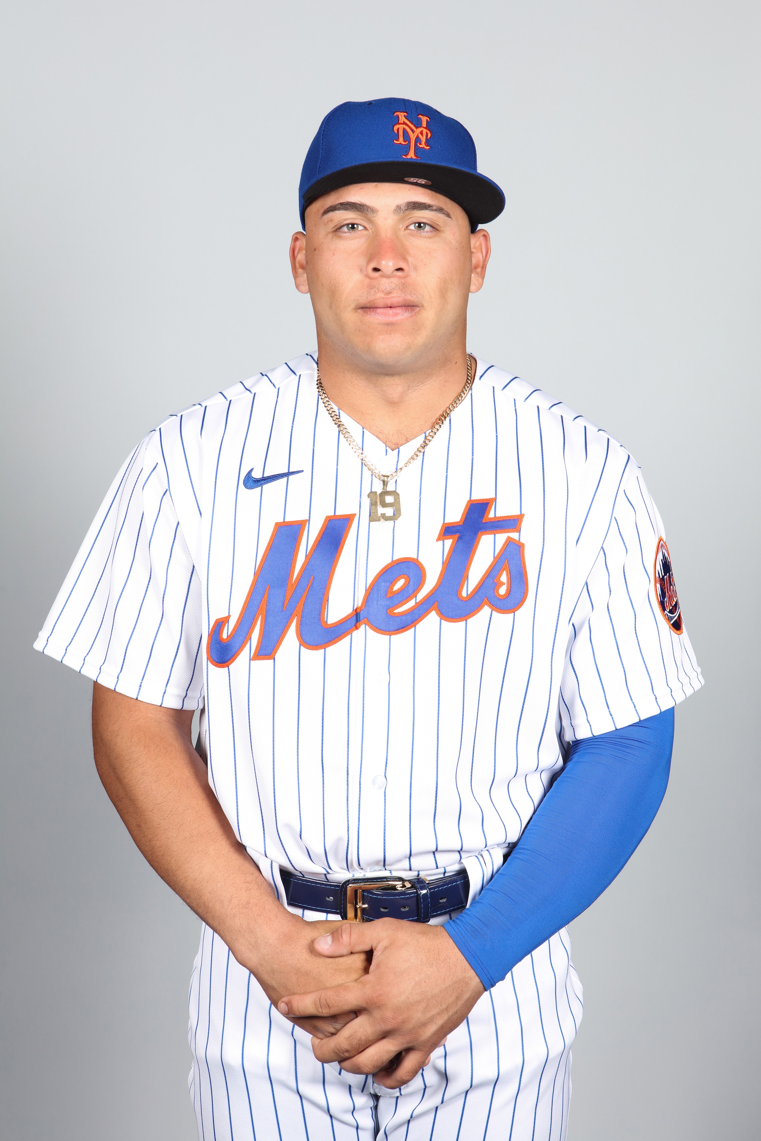 PORT ST. LUCIE, FL - FEBRUARY 25:  Francisco Alvarez #95 of the New York Mets poses during Photo Day on Thursday, February 25, 2021 at Clover Park in Port St. Lucie, Florida.  (Photo by Mary DeCicco/MLB Photos via Getty Images)