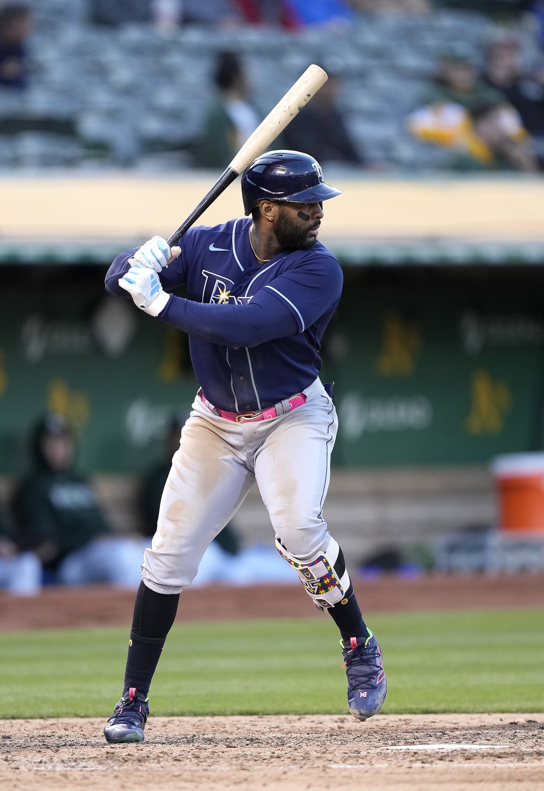 OAKLAND, CALIFORNIA - JUNE 14: Yandy Diaz #2 of the Tampa Bay Rays bats against the Oakland Athletics in the top of the fifth inning of a major league baseball game at RingCentral Coliseum on June 14, 2023 in Oakland, California. (Photo by Thearon W. Henderson/Getty Images)