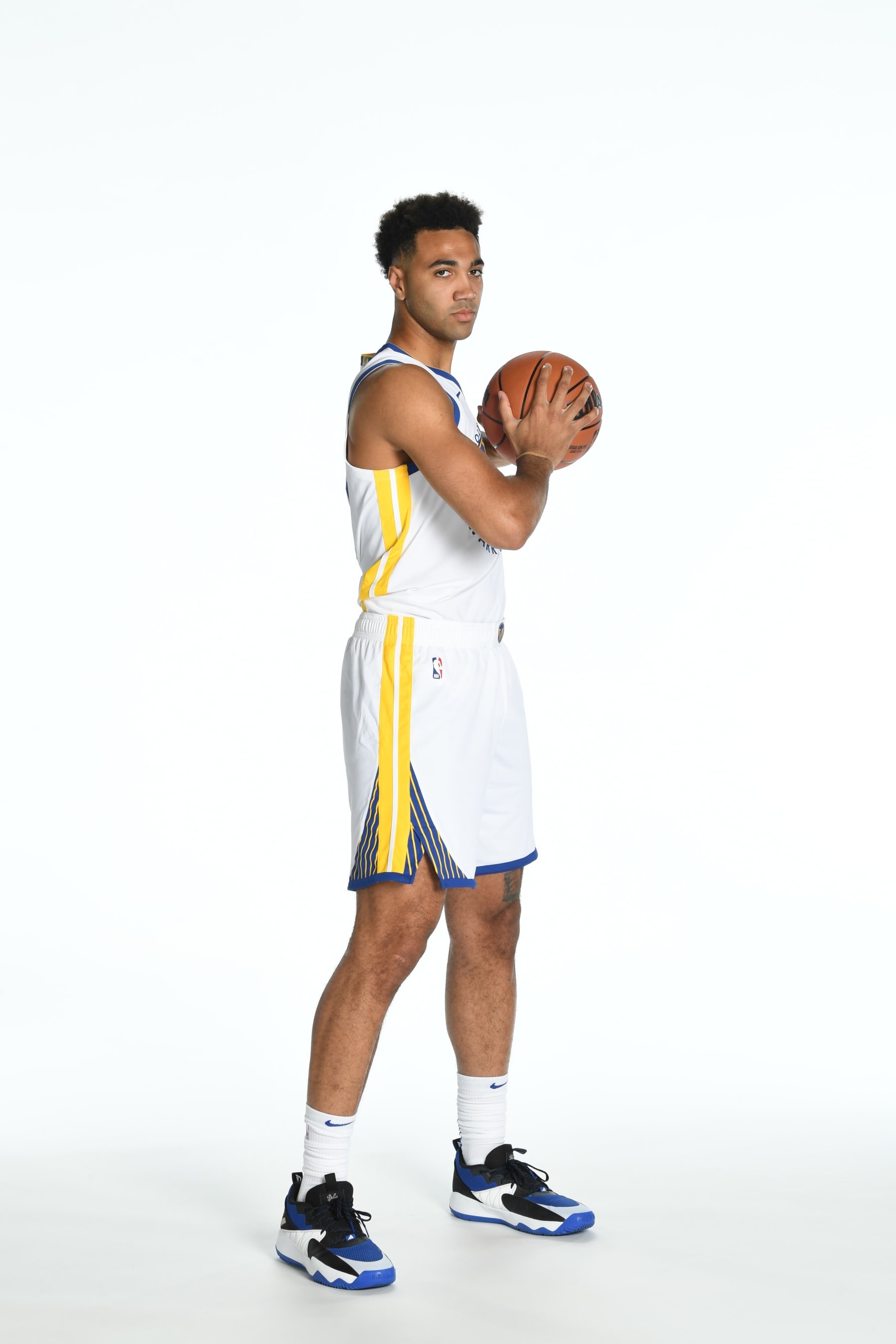 SAN FRANCISCO, CA - OCTOBER 2: Trayce Jackson-Davis #32 of the Golden State Warriors of the Golden State Warriors poses for a portrait during NBA Media Day on October 2, 2023 at Chase Center in San Francisco, California. NOTE TO USER: User expressly acknowledges and agrees that, by downloading and or using this photograph, user is consenting to the terms and conditions of Getty Images License Agreement. Mandatory Copyright Notice: Copyright 2023 NBAE (Photo by Noah Graham/NBAE via Getty Images)