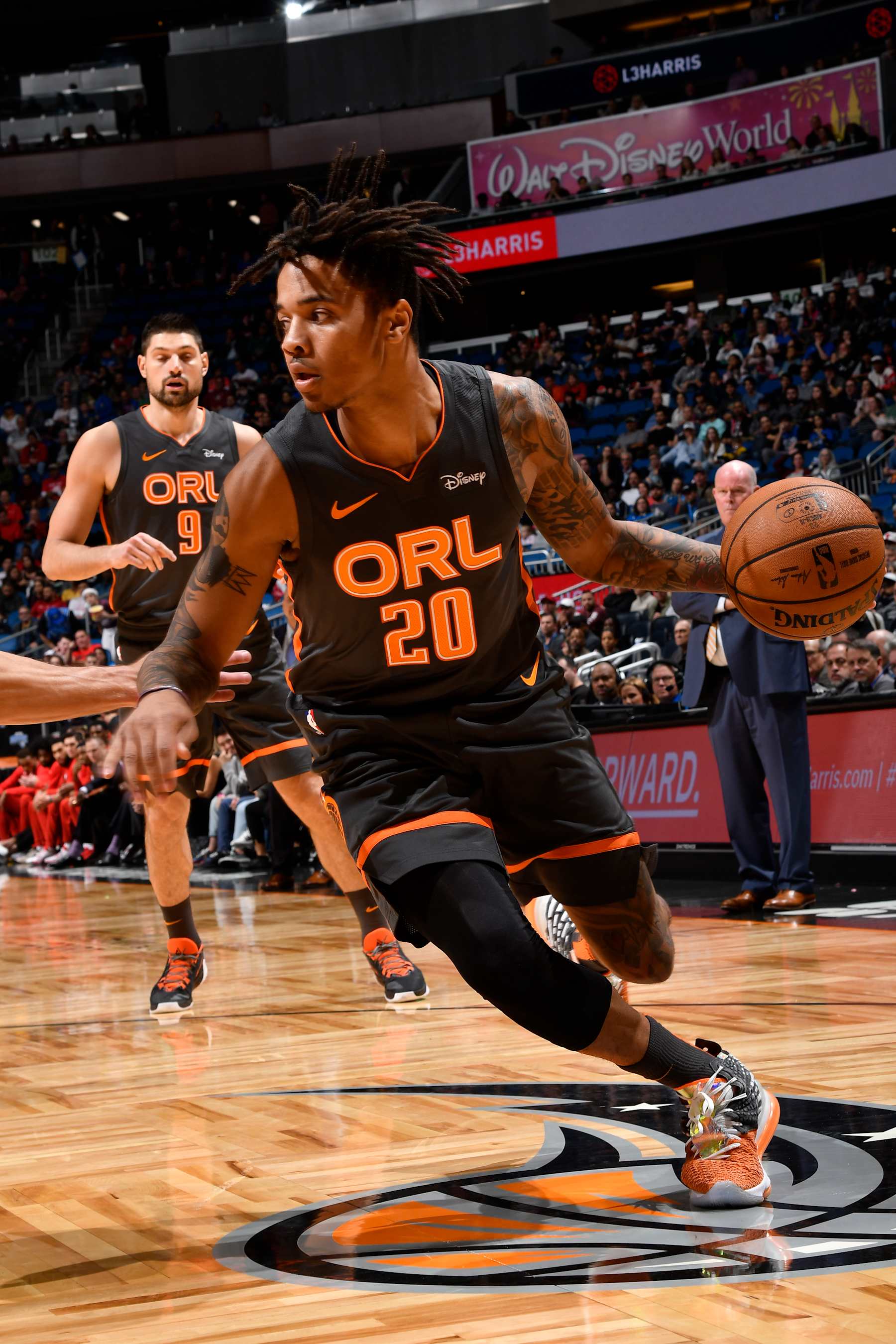 ORLANDO, FL - DECEMBER 23: Markelle Fultz #20 of the Orlando Magic plays defense against the Chicago Bulls on December 23, 2019 at Amway Center in Orlando, Florida. NOTE TO USER: User expressly acknowledges and agrees that, by downloading and or using this photograph, User is consenting to the terms and conditions of the Getty Images License Agreement. Mandatory Copyright Notice: Copyright 2019 NBAE (Photo by Fernando Medina/NBAE via Getty Images)