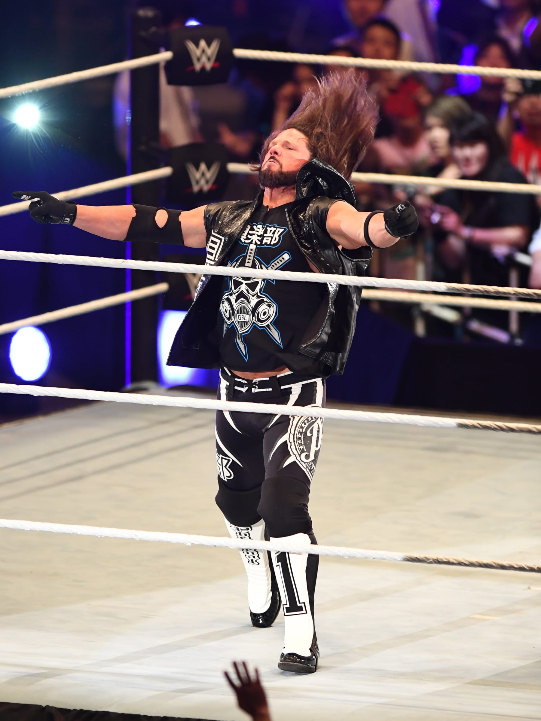 TOKYO,JAPAN - JUNE 28: AJ Styles enters the ring during the WWE Live Tokyo at Ryogoku Kokugikan on June 28, 2019 in Tokyo, Japan. (Photo by Etsuo Hara/Getty Images)