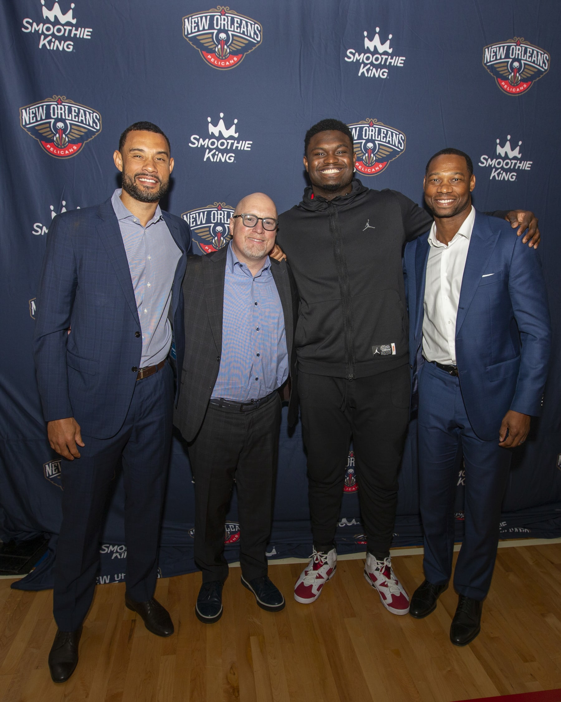 NEW ORLEANS, LA - JUNE 26: Zion Williamson #1 of the New Orleans Pelicans signs his contract extension in New Orleans, Louisiana on June 26, 2022. NOTE TO USER: User expressly acknowledges and agrees that by downloading and or using this Photograph, user is consenting to the terms and conditions of the Getty Images License Agreement. Mandatory Copyright Notice: Copyright 2022 NBAE (Photo by Layne Murdoch Jr./NBAE via Getty Images)