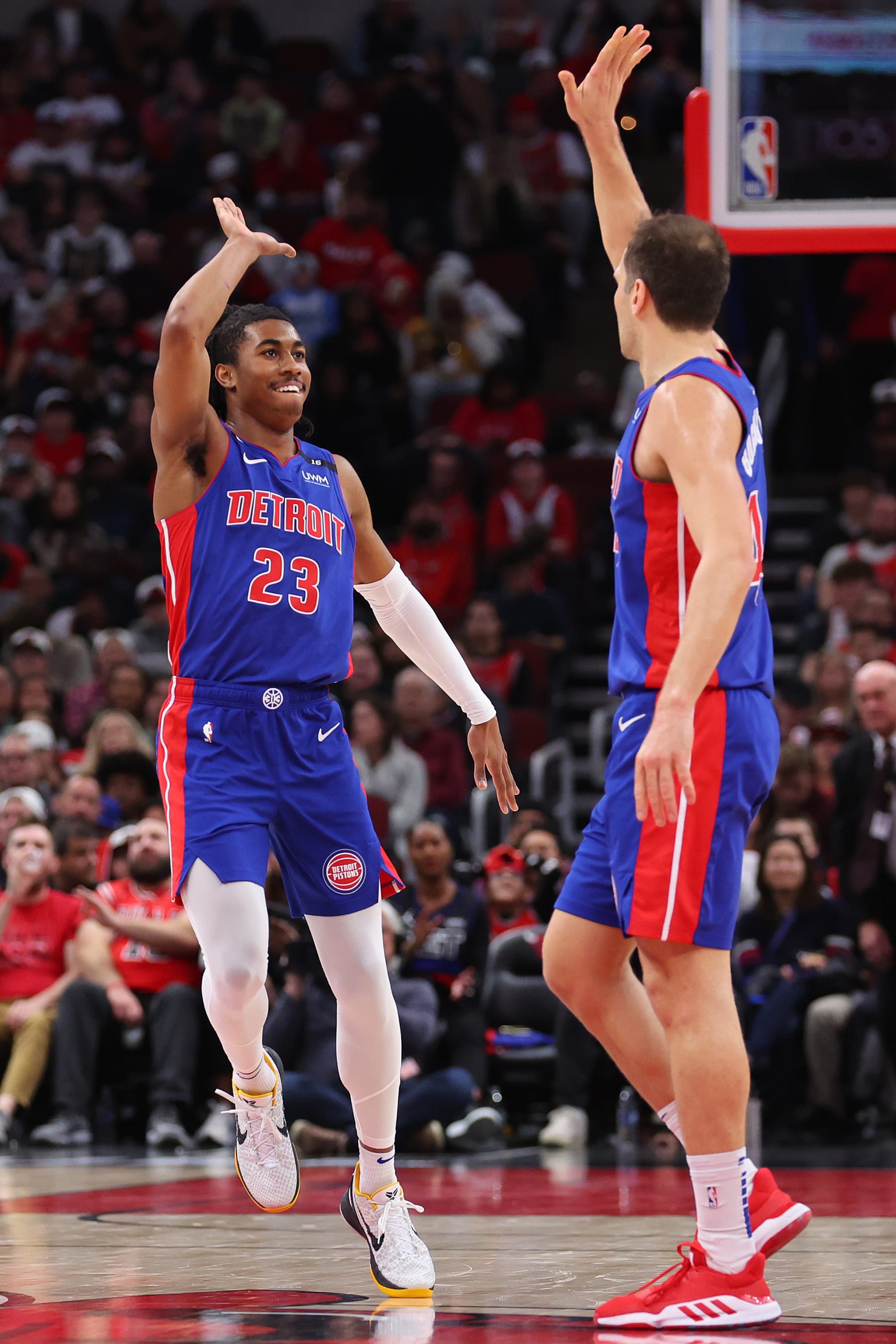 Jaden Ivey (left), Bojan Bogdanovic (right). 