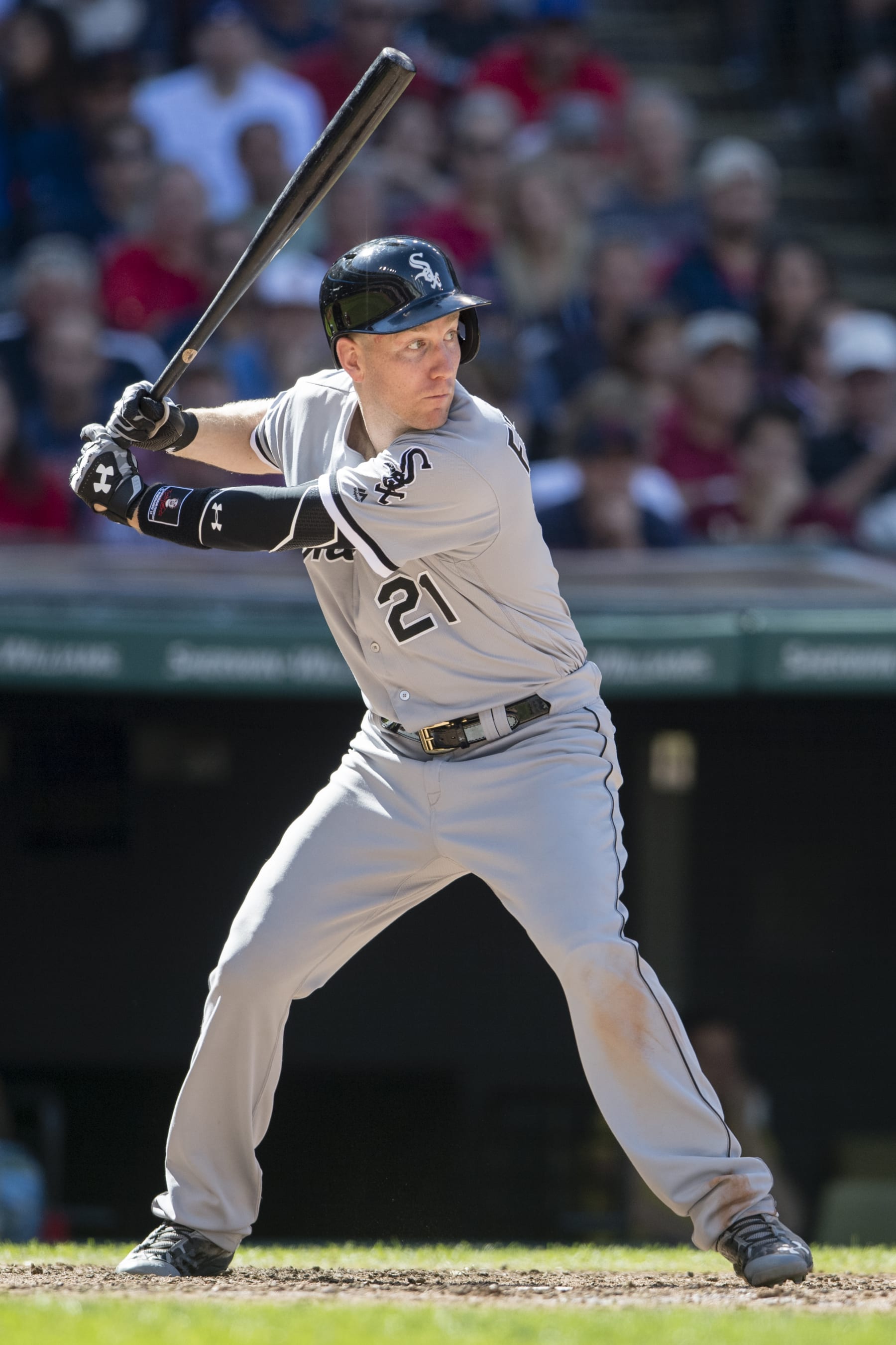 CLEVELAND, OH - SEPTEMBER 25: Todd Frazier #21 of the Chicago White Sox at bat during the seventh inning against the Cleveland Indians at Progressive Field on September 25, 2016 in Cleveland, Ohio. The White Sox defeated the Indians 3-0. (Photo by Jason Miller/Getty Images) 