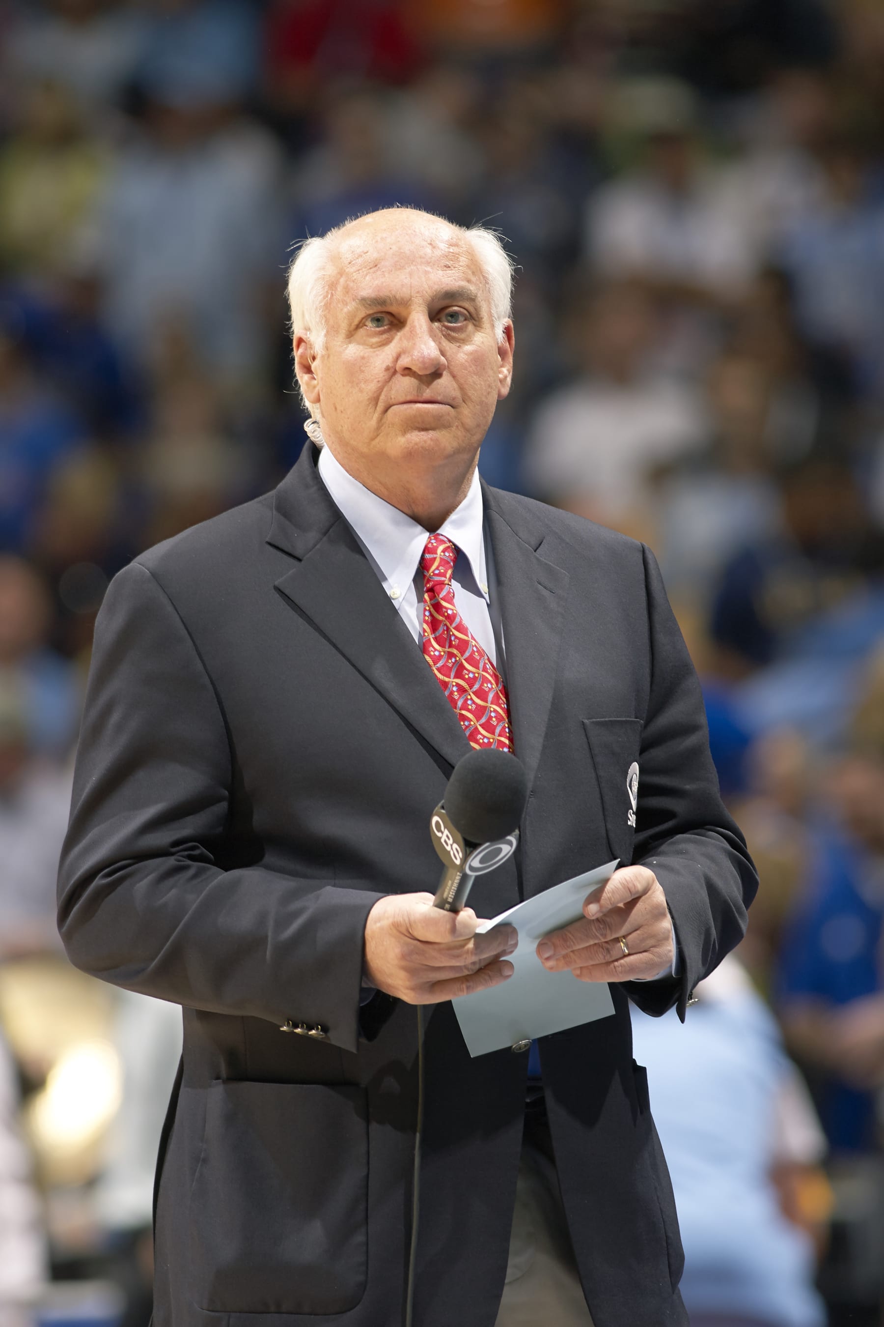 College Basketball: NCAA Final Four: CBS analyst Billy Packer before UCLA vs Memphis game at Alamodome.
San Antonio, TX 4/5/2008
CREDIT: John Biever (Photo by John Biever /Sports Illustrated via Getty Images)
(Set Number: X80022 TK1 R1 F13 )