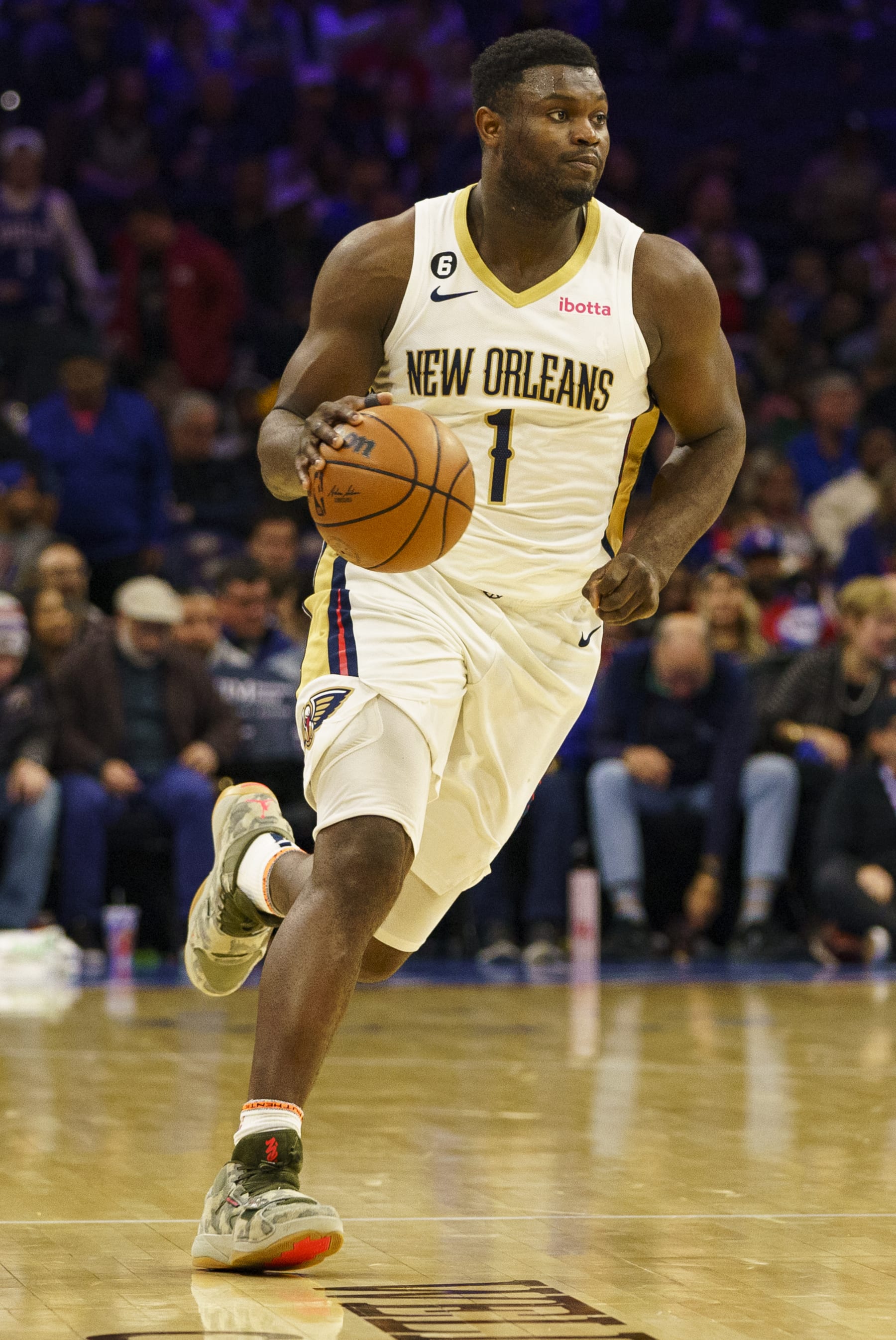 New Orleans Pelicans' Zion Williamson in action during an NBA basketball game against the Philadelphia 76ers, Monday, Jan. 2, 2023, in Philadelphia. The 76ers won 120-111. (AP Photo/Chris Szagola) New Orleans Pelicans' Zion Williamson in action during an NBA basketball game against the Philadelphia 76ers, Monday, Jan. 2, 2023, in Philadelphia. The 76ers won 120-111. (AP Photo/Chris Szagola)