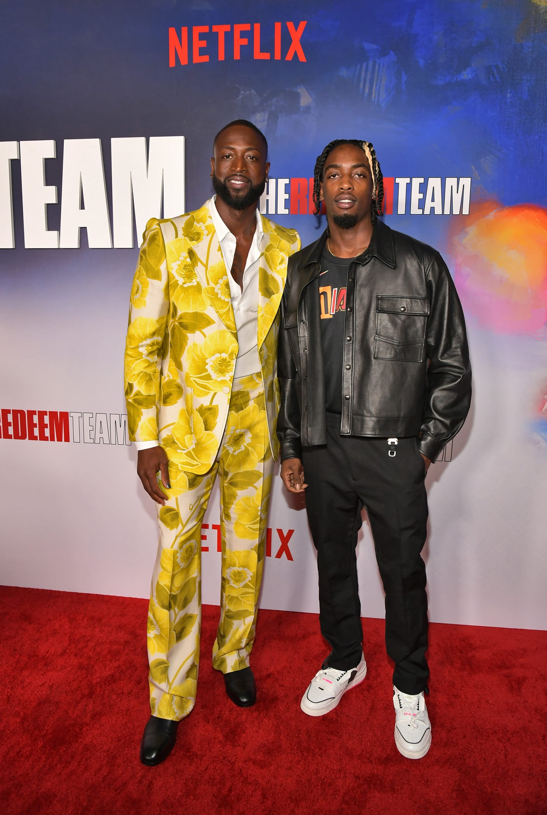 HOLLYWOOD, CALIFORNIA - SEPTEMBER 22: (L-R) Dwyane Wade and Zaire Wade attend Netflix's special screening of "The Redeem Team" at TUDUM Theater on September 22, 2022 in Hollywood, California. (Photo by Charley Gallay/Getty Images for Netflix)