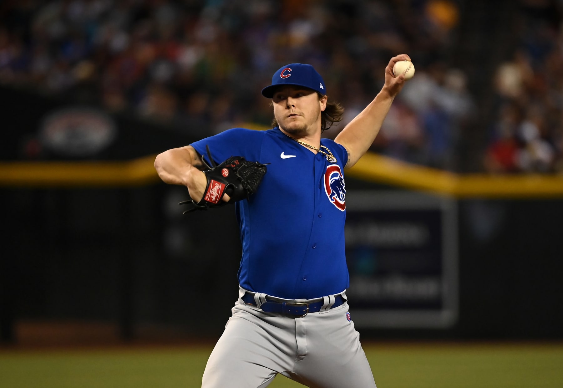 PHOENIX, ARIZONA - SEPTEMBER 15: Justin Steele #35 of the Chicago Cubs delivers a pitch against the Arizona Diamondbacks at Chase Field on September 15, 2023 in Phoenix, Arizona. (Photo by Norm Hall/Getty Images)