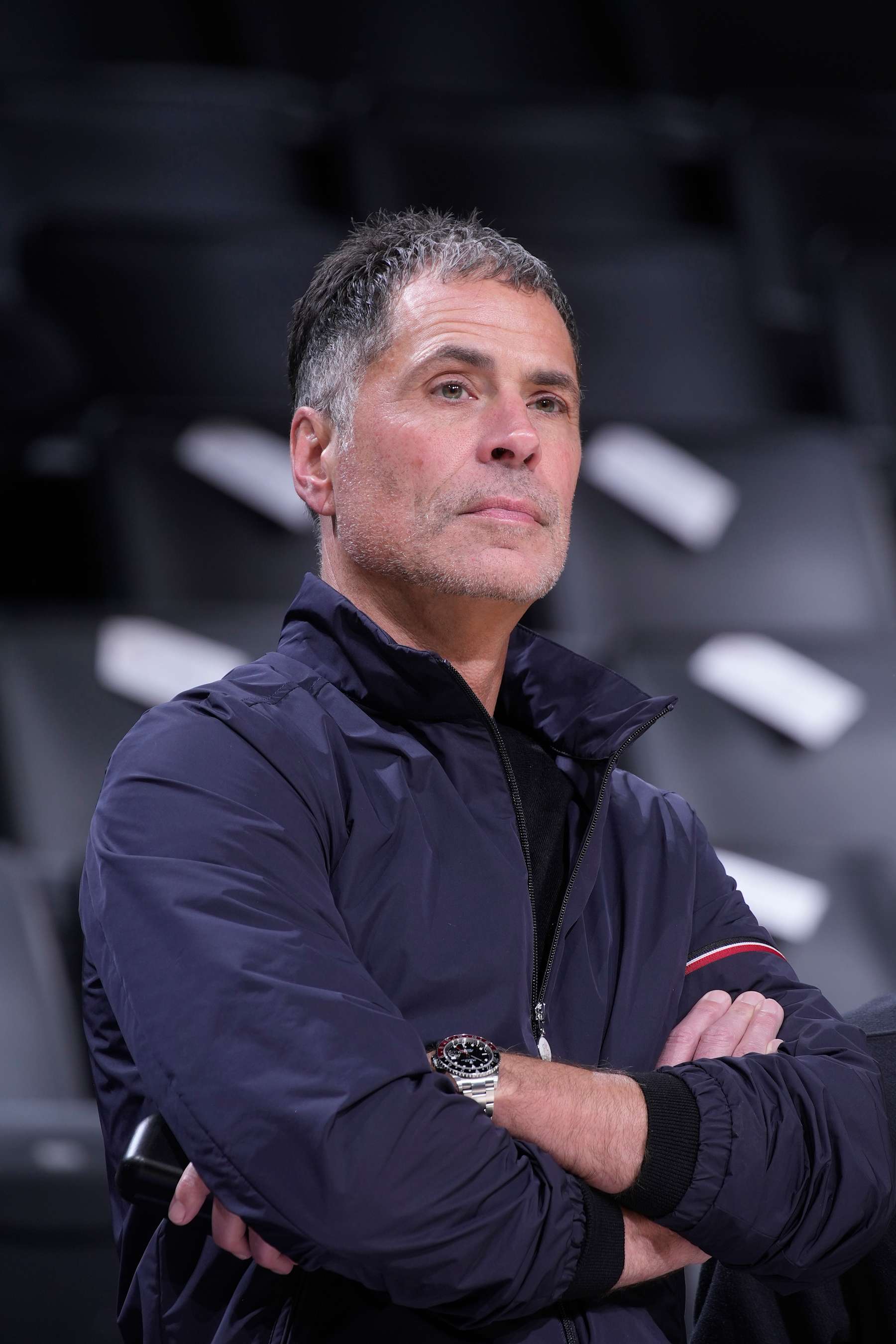 SACRAMENTO, CA - DECEMBER 19: General Manager and VP of Basketball Operations Rob Pelinka of the Los Angeles Lakers looks on prior to the game against the Sacramento Kings on December 19, 2024 at Golden 1 Center in Sacramento, California. NOTE TO USER: User expressly acknowledges and agrees that, by downloading and or using this photograph, User is consenting to the terms and conditions of the Getty Images Agreement. Mandatory Copyright Notice: Copyright 2024 NBAE (Photo by Rocky Widner/NBAE via Getty Images)