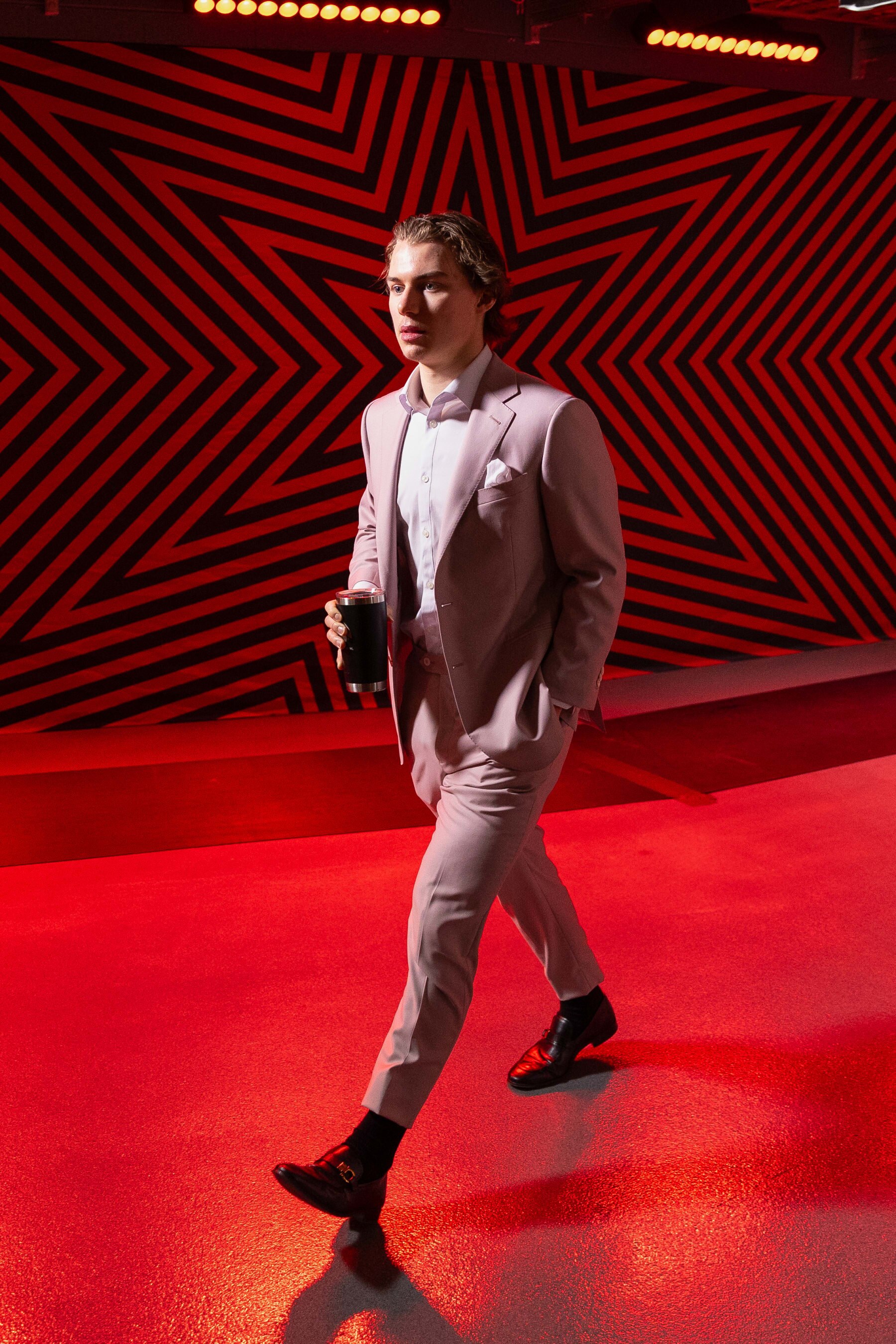 CHICAGO, ILLINOIS - FEBRUARY 21: Connor Bedard #98 of the Chicago Blackhawks arrives at the United Center on February 21, 2024 in Chicago, Illinois before a game between the Chicago Blackhawks and Philadelphia Flyers. (Photo by Adam Eberhardt/NHLI via Getty Images) CHICAGO, ILLINOIS - FEBRUARY 21: Connor Bedard #98 of the Chicago Blackhawks arrives at the United Center on February 21, 2024 in Chicago, Illinois before a game between the Chicago Blackhawks and Philadelphia Flyers. (Photo by Adam Eberhardt/NHLI via Getty Images)