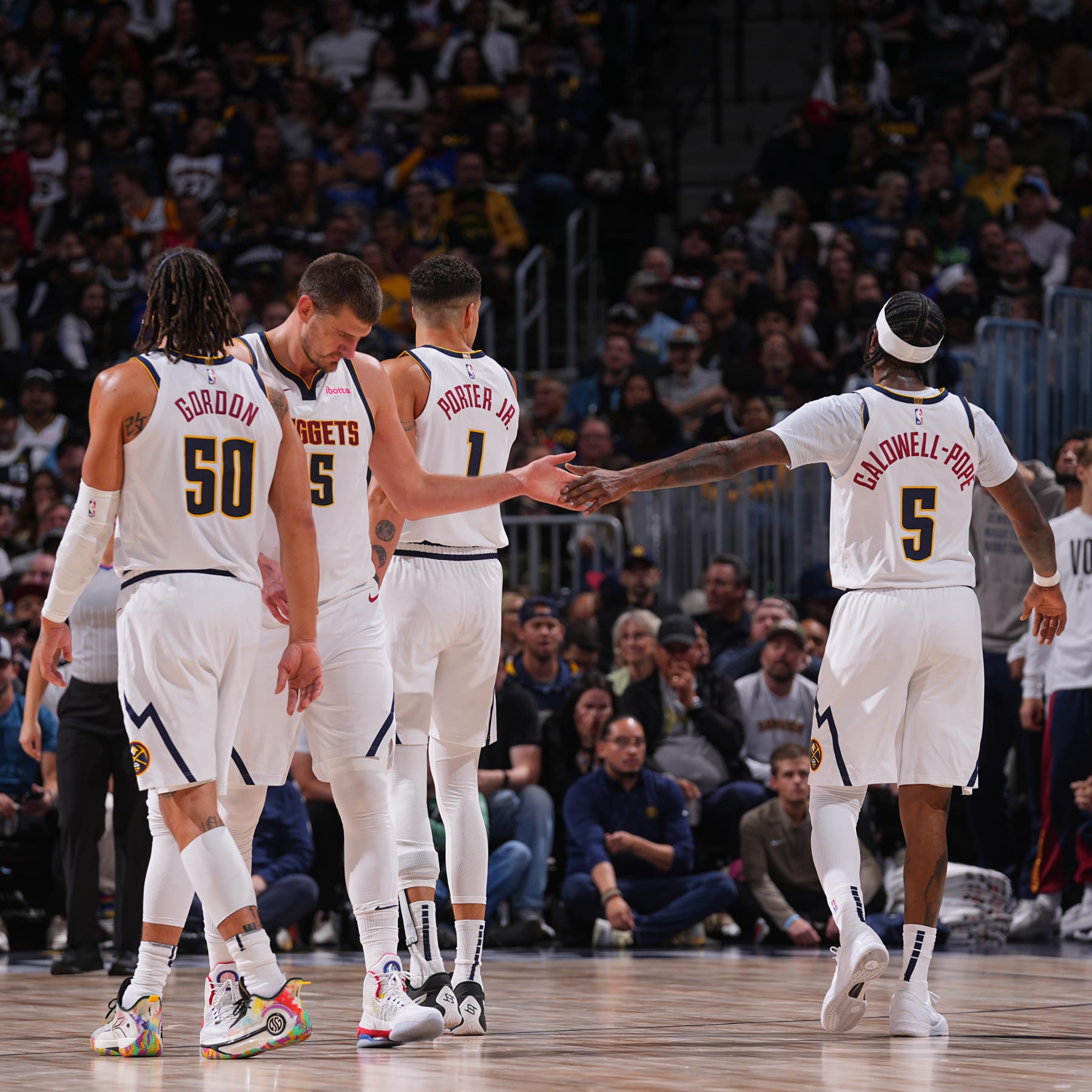 Aaron Gordon, Nikola JokiÄ, Michael Porter Jr. and Kentavious Caldwell-Pope