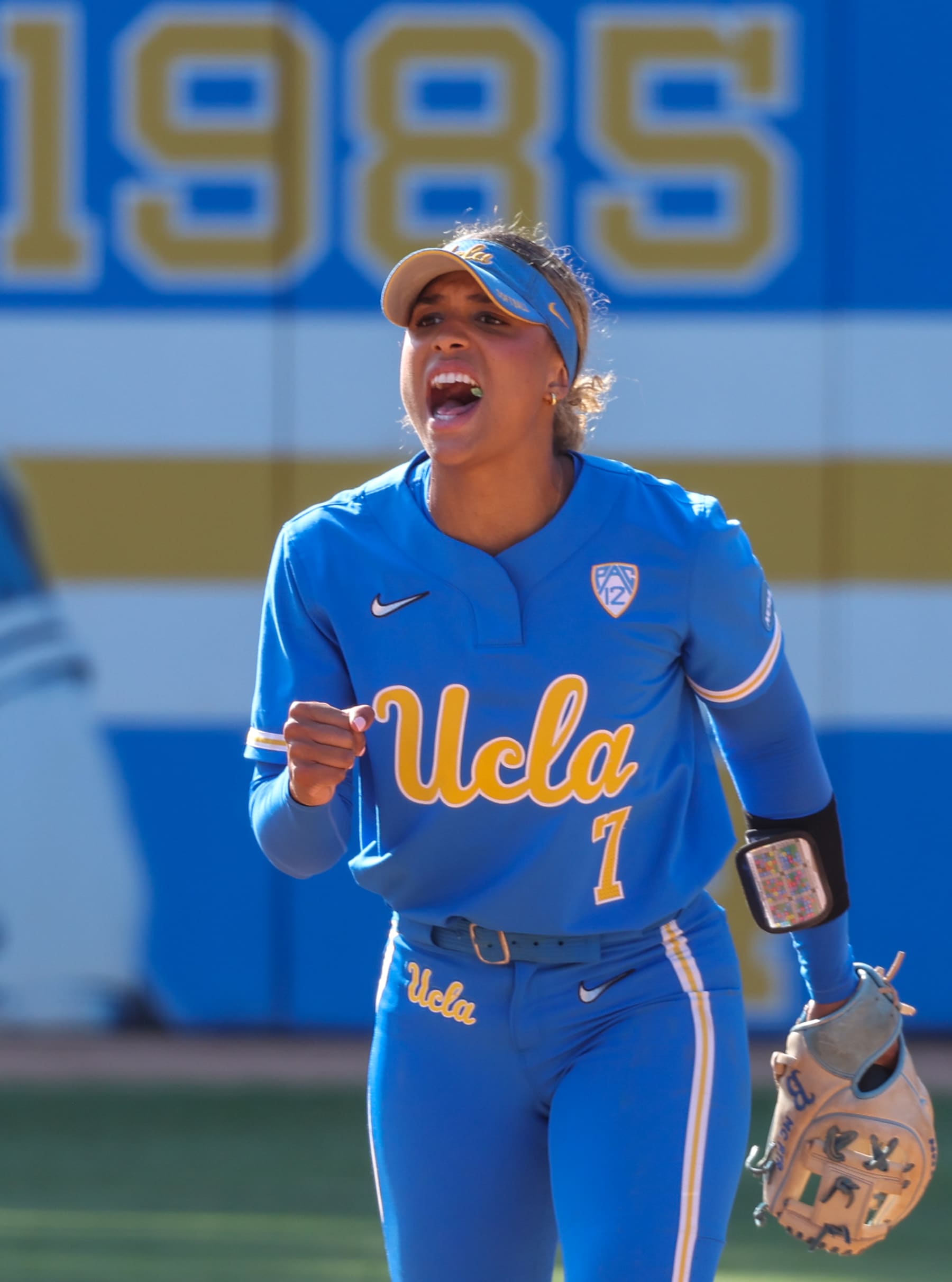 Los Angeles, CA - May 19: UCLA Bruins women's softball's Maya Brady during game against Grand Canyon in the NCAA Regional at Easton Stadium on Sunday, May 19, 2024 in Los Angeles, CA. (Brian van der Brug / Los Angeles Times via Getty Images)