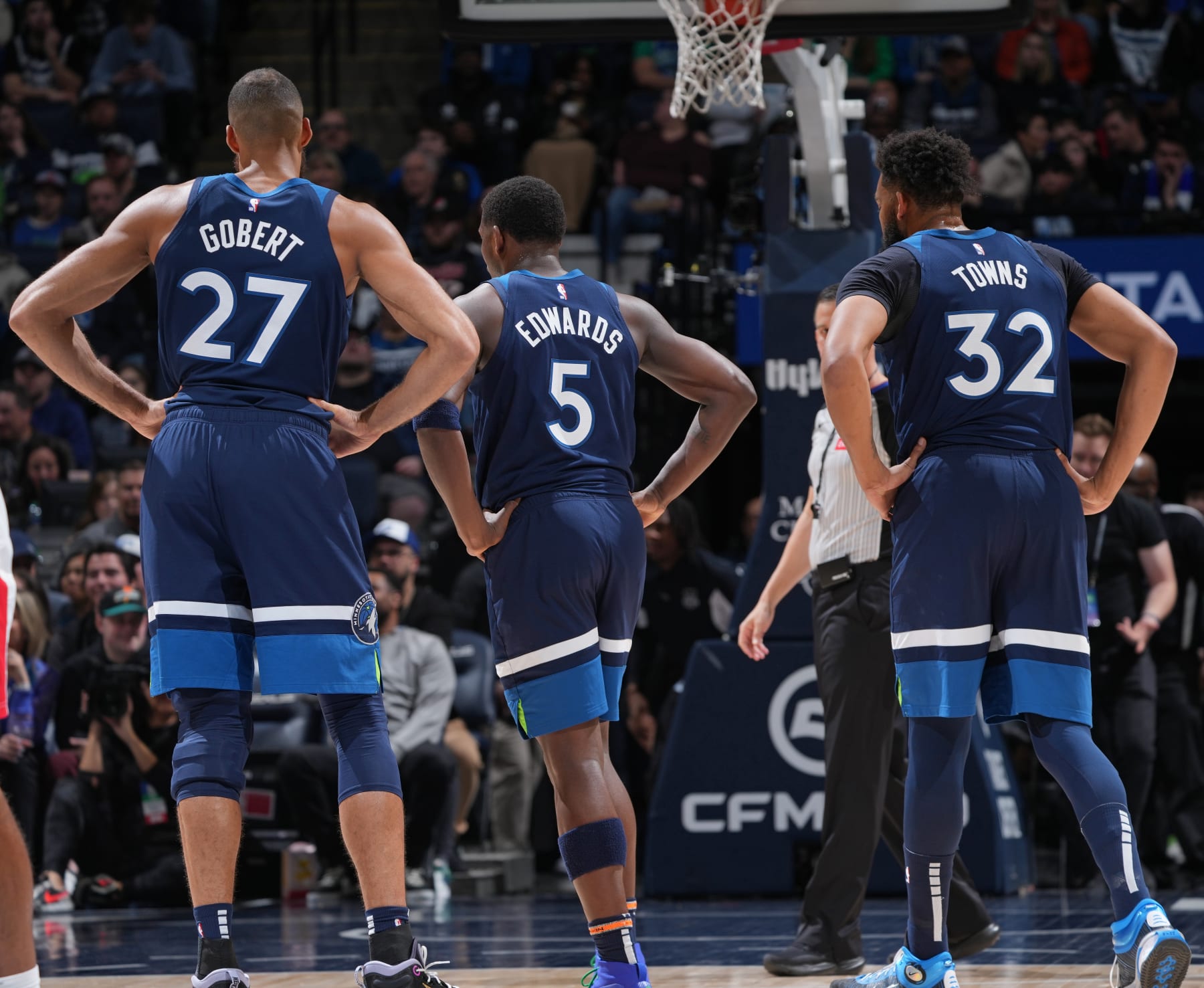 Rudy Gobert, Anthony Edwards and Karl-Anthony Towns