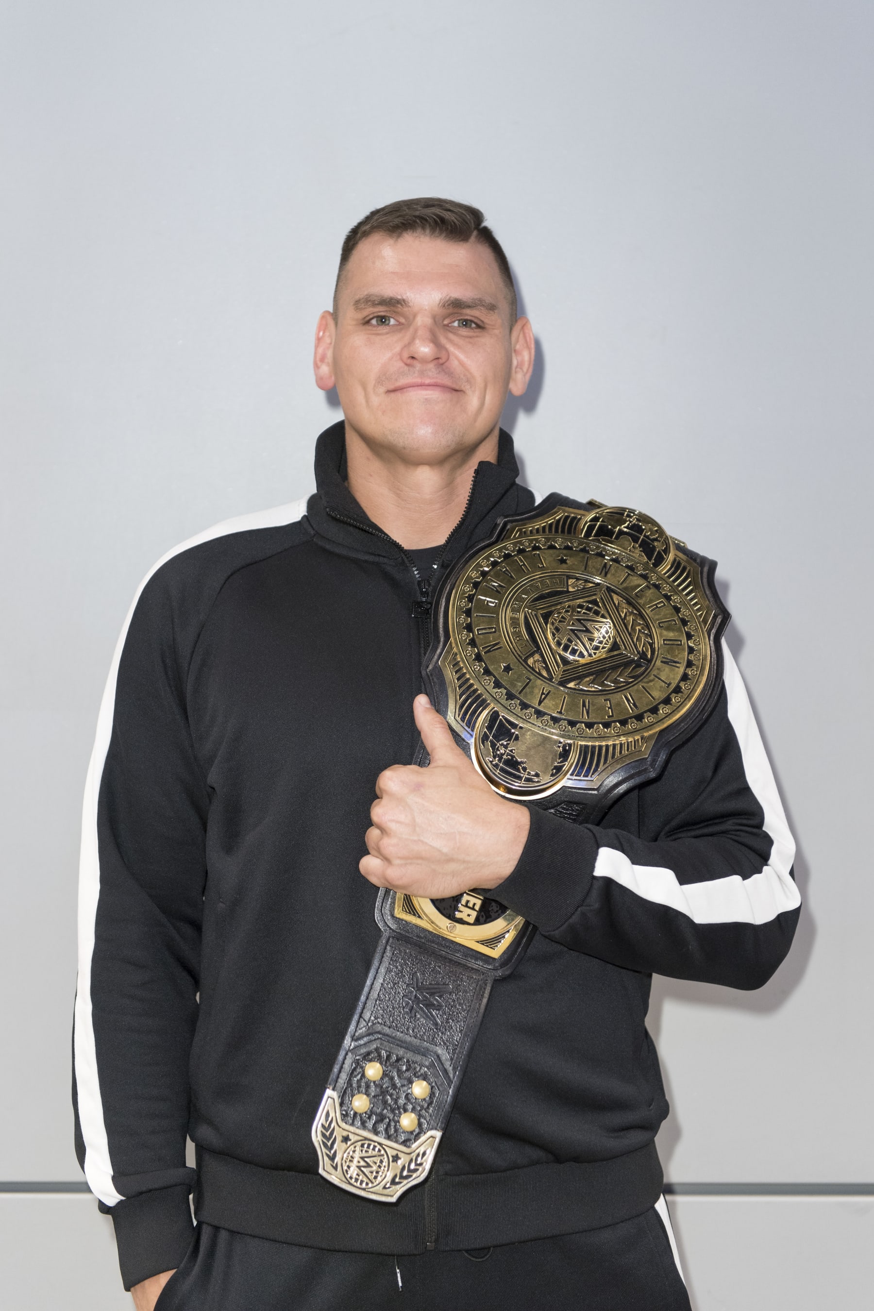 DORTMUND, GERMANY - NOVEMBER 01: Gunther of European professional wrestling stable Imperium attends a photocall during the WWE Live Show at Westfalenhalle on November 1, 2022 in Dortmund, Germany. (Photo by Marc Pfitzenreuter/Getty Images)