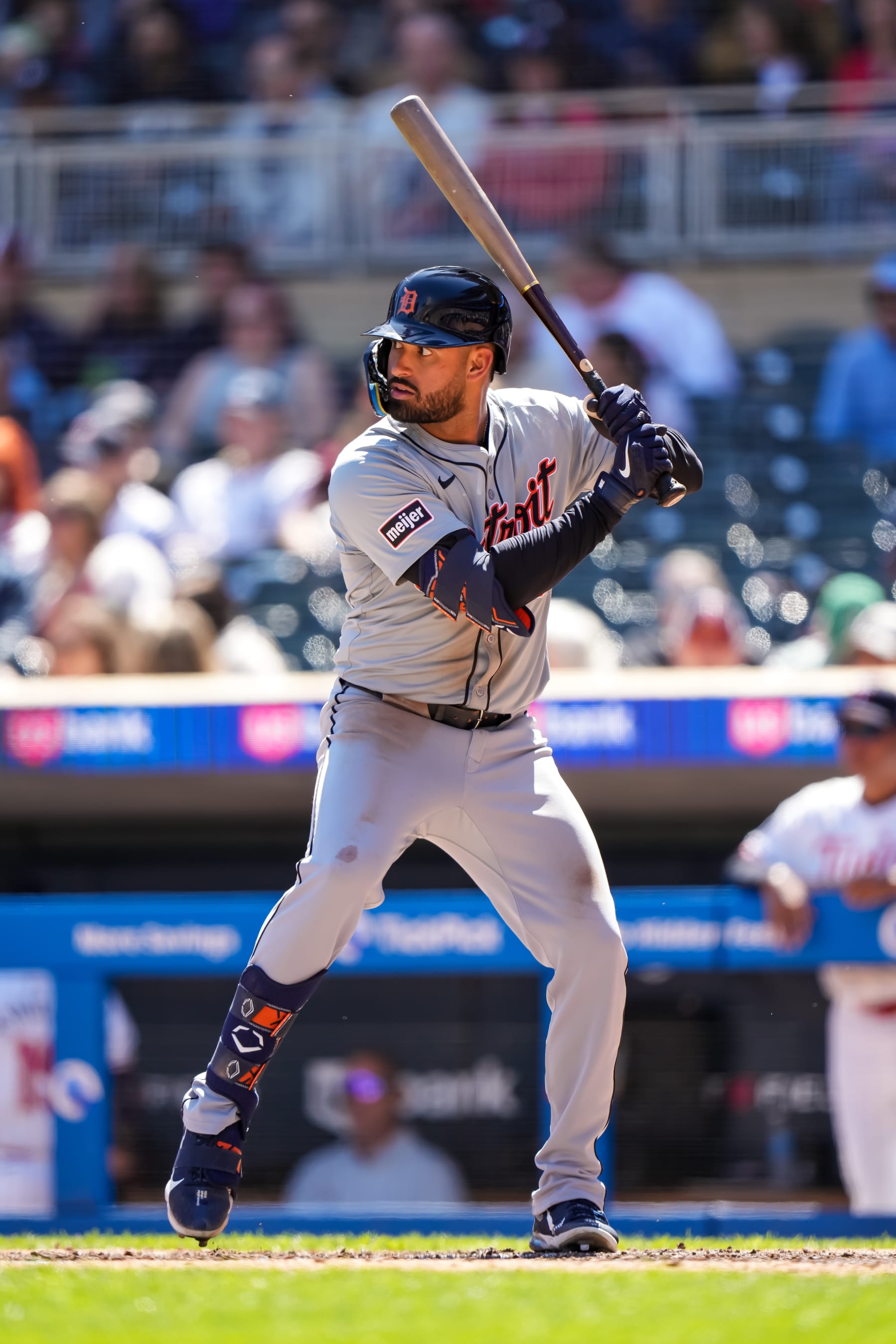 MINNEAPOLIS, MN - APRIL 21: Riley Greene #31 of the Detroit Tigers bats against the Minnesota Twins on April 21, 2024 at Target Field in Minneapolis, Minnesota. (Photo by Brace Hemmelgarn/Minnesota Twins/Getty Images)