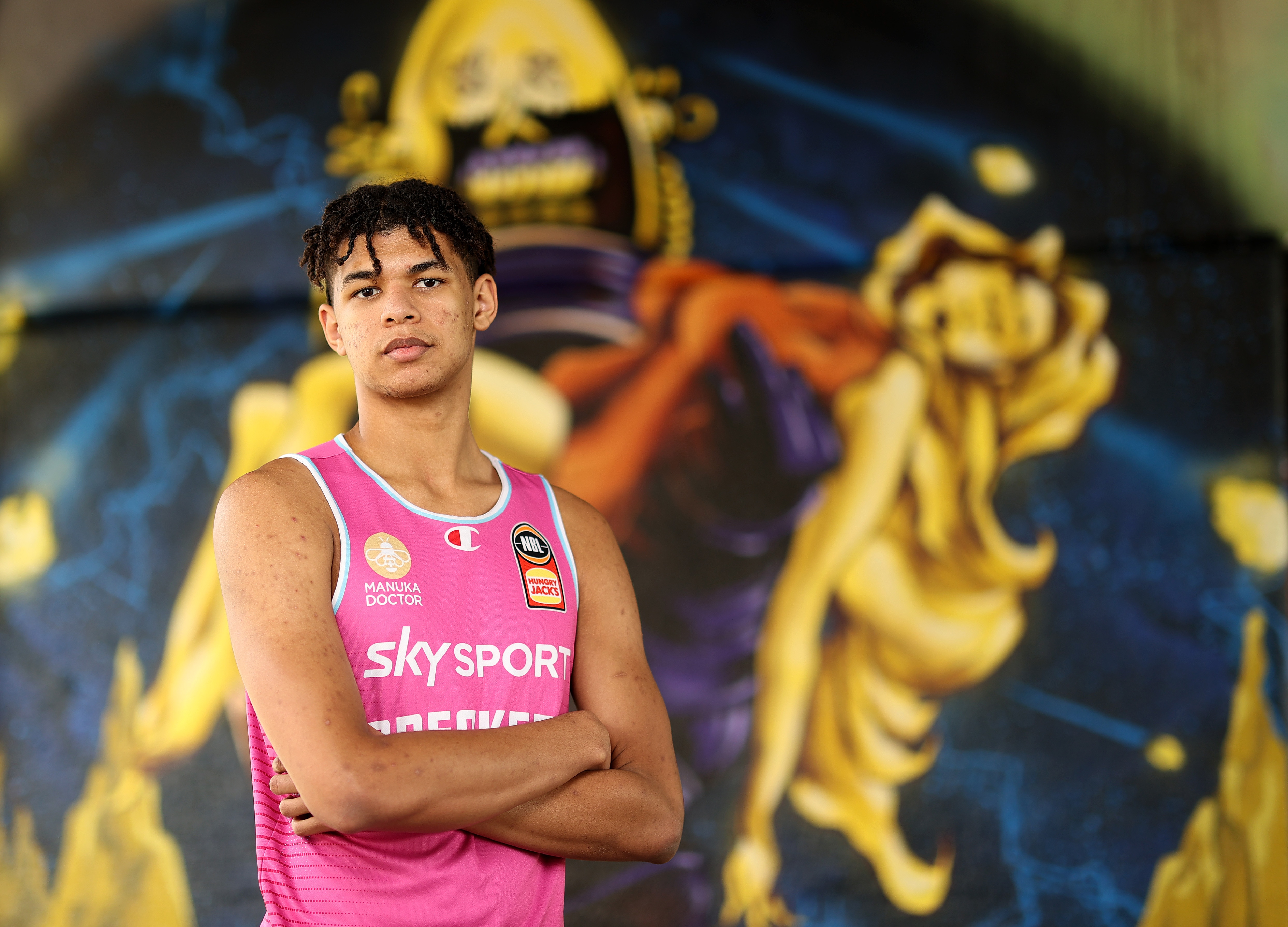 MELBOURNE, AUSTRALIA - APRIL 14: Ousmane Dieng of the Breakers poses during a media opportunity on April 14, 2022 in Melbourne, Australia. (Photo by Robert Cianflone/Getty Images)
