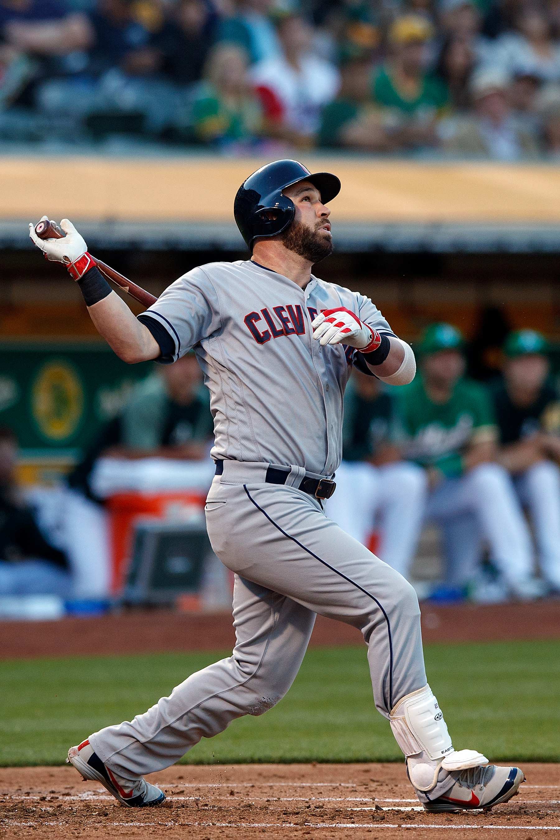 OAKLAND, CA - JUNE 29:  Jason Kipnis #22 of the Cleveland Indians at bat against the Oakland Athletics during the second inning at the Oakland Coliseum on June 29, 2018 in Oakland, California. The Oakland Athletics defeated the Cleveland Indians 3-1. (Photo by Jason O. Watson/Getty Images)