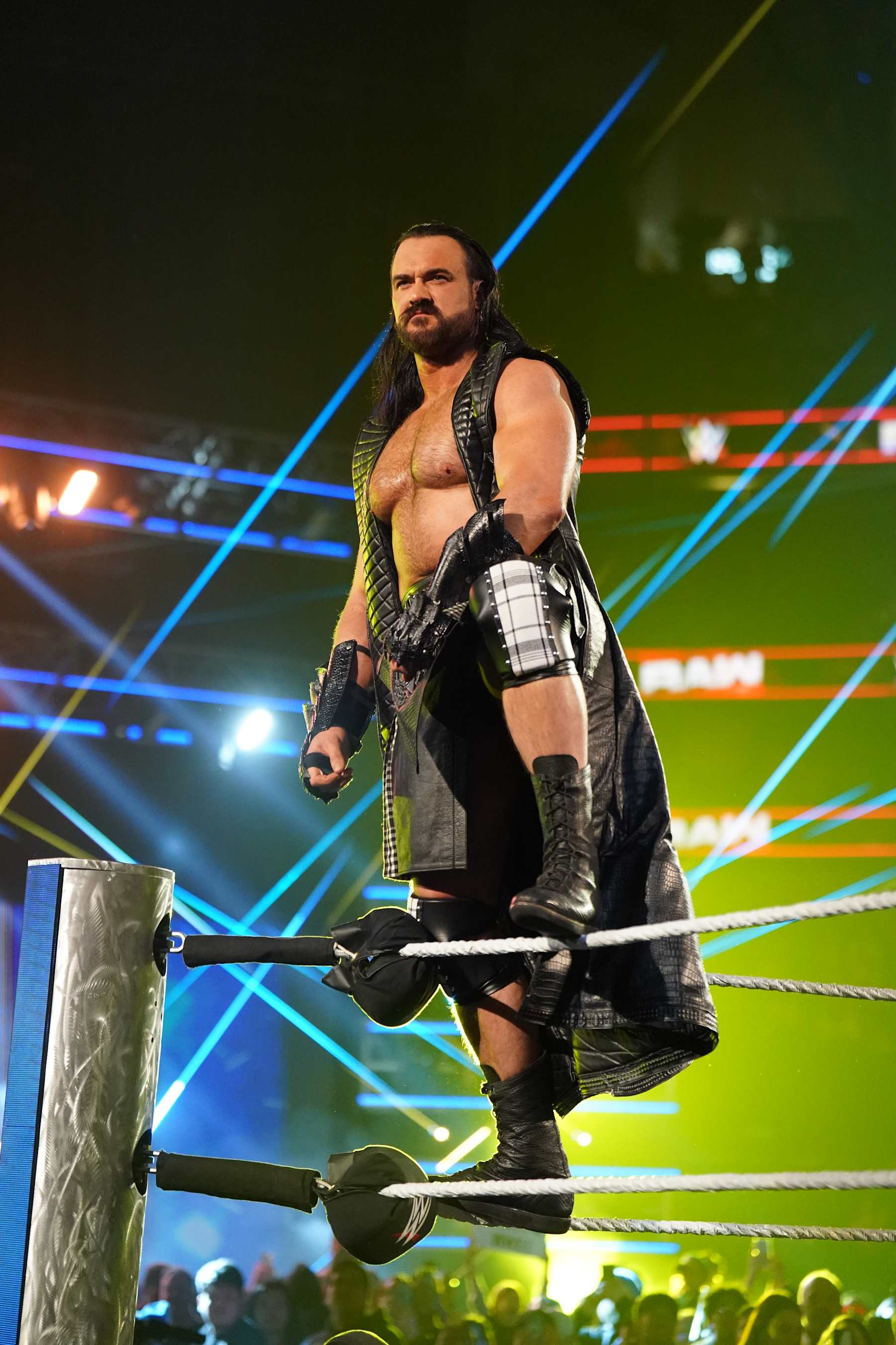 DALLAS, TEXAS - JANUARY 20: Drew McIntyre makes an entrance during WWE RAW at American Airlines Center on January 20, 2025 in Dallas, Texas. (Photo by WWE/Getty Images) DALLAS, TEXAS - JANUARY 20: Drew McIntyre makes an entrance during WWE RAW at American Airlines Center on January 20, 2025 in Dallas, Texas. (Photo by WWE/Getty Images)