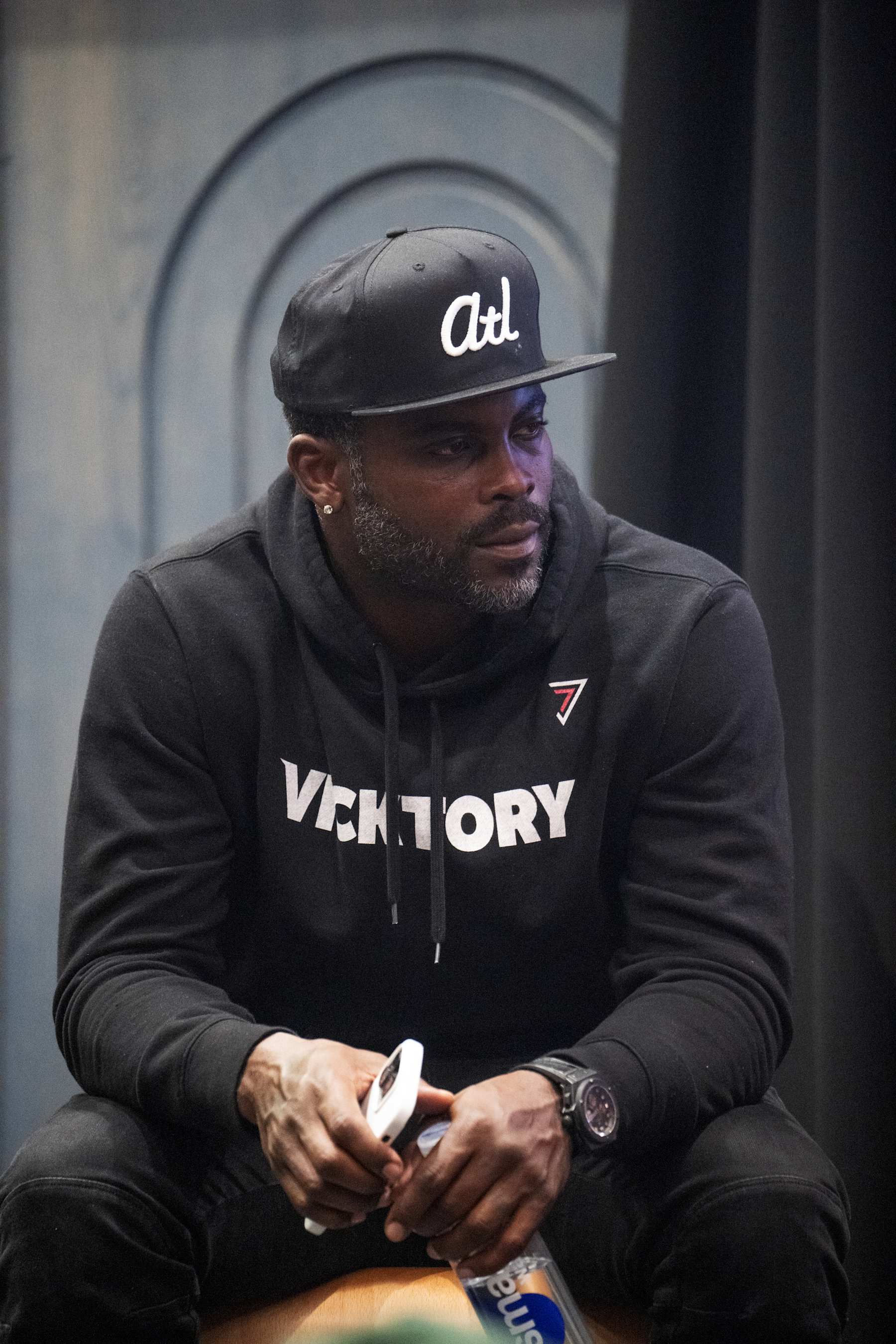 ATLANTA, GEORGIA - OCTOBER 25: Michael Vick attends Vote Or Else Atlanta Townhall at The Gathering Spot on October 25, 2024 in Atlanta, Georgia. (Photo by Prince Williams/WireImage)