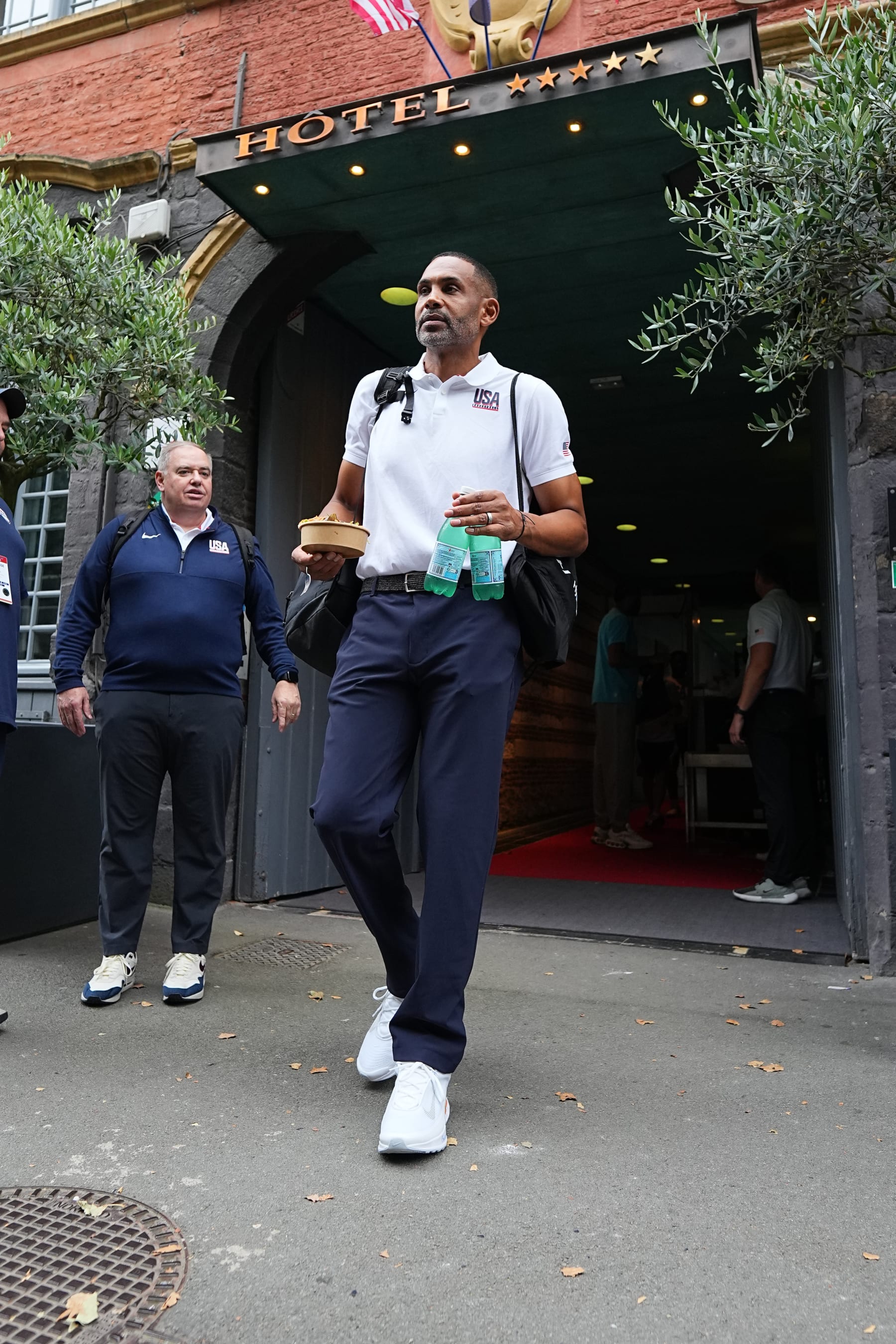 PARIS, FRANCE - AUGUST 3: Grant Hill of Team USA departs the hotel to Lille on August 3, 2024 in Paris, France. NOTE TO USER: User expressly acknowledges and agrees that, by downloading and/or using this photograph, user is consenting to the terms and conditions of the Getty Images License Agreement. Mandatory Copyright Notice: Copyright 2024 NBAE (Photo by Garrett Ellwood/NBAE via Getty Images)