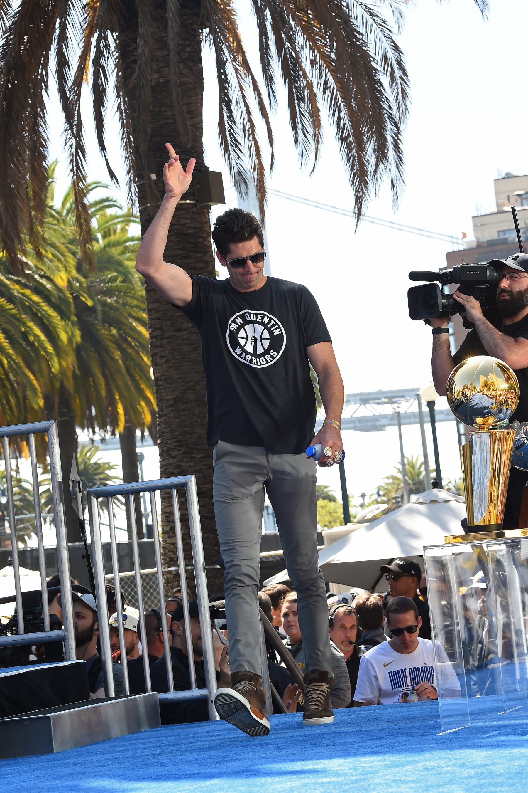 SAN FRANCISCO, CA - JUNE 20: Golden State Warriors General Manager Bob Myers looks on during their 2022 Victory Parade & Rally on June 20, 2022 at Chase Center in San Francisco, California. NOTE TO USER: User expressly acknowledges and agrees that, by downloading and or using this photograph, user is consenting to the terms and conditions of Getty Images License Agreement. Mandatory Copyright Notice: Copyright 2022 NBAE (Photo by Noah Graham/NBAE via Getty Images)